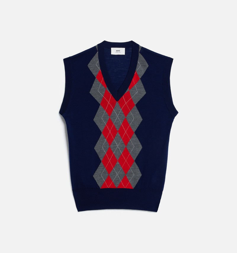 Sleeveless Argyle Sweater 5