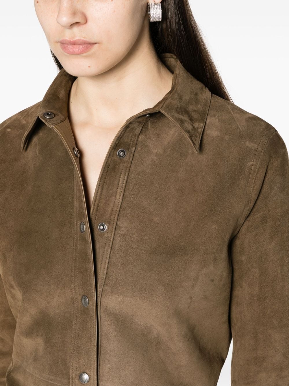 suede long-sleeve shirt - 5