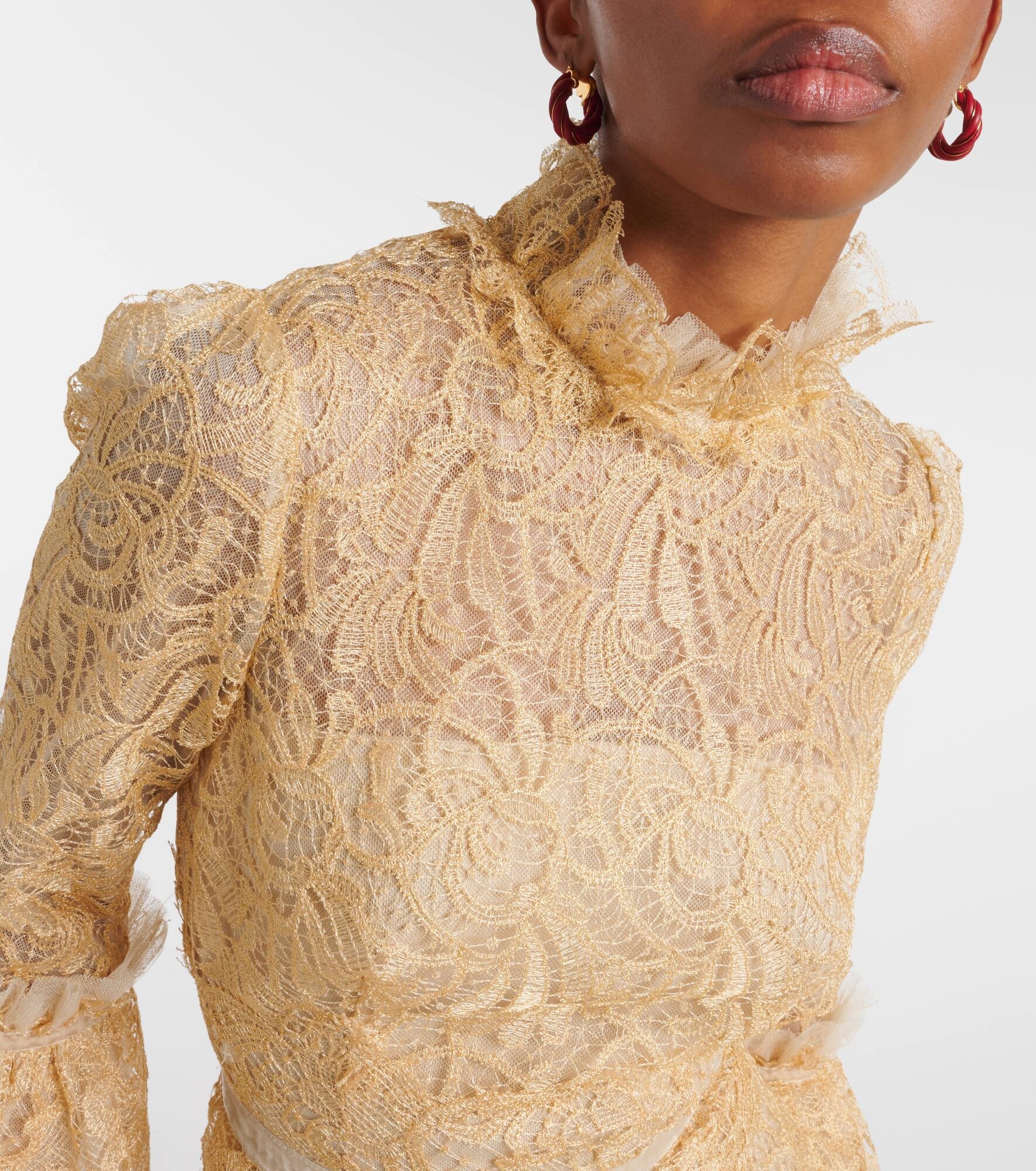 Ruched lace gown - 4