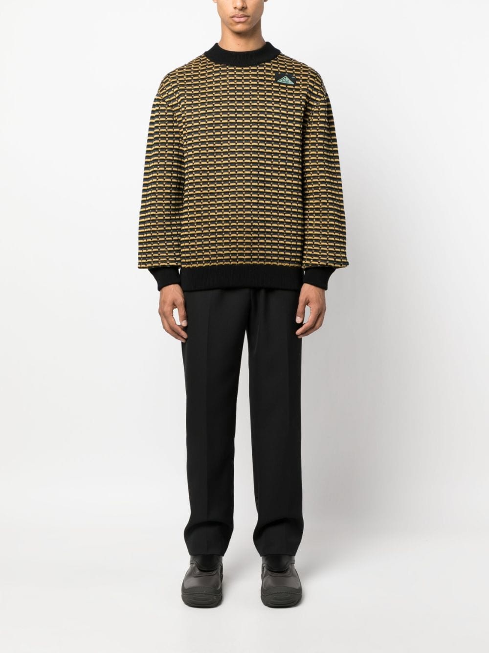 logo-patch knit jumper - 2