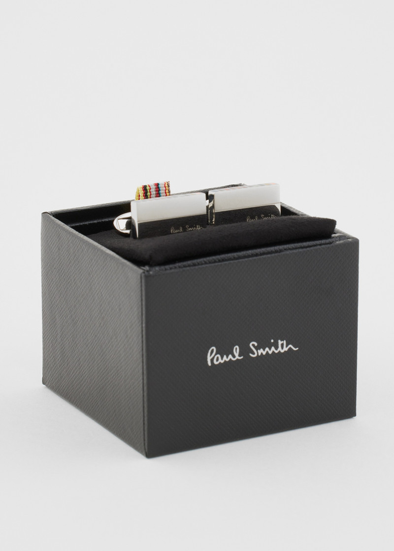 Silver 'Signature Stripe' Edge Cufflinks 3
