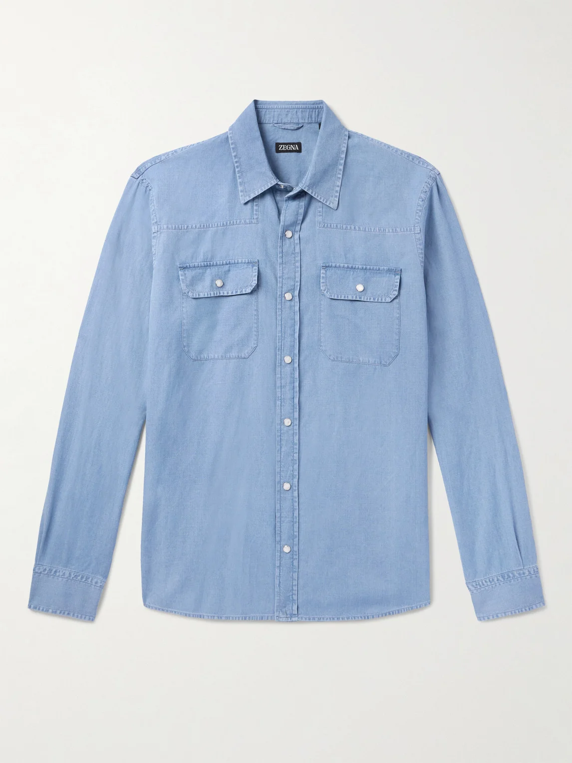 Cotton and Linen-Blend Chambray Shirt - 1