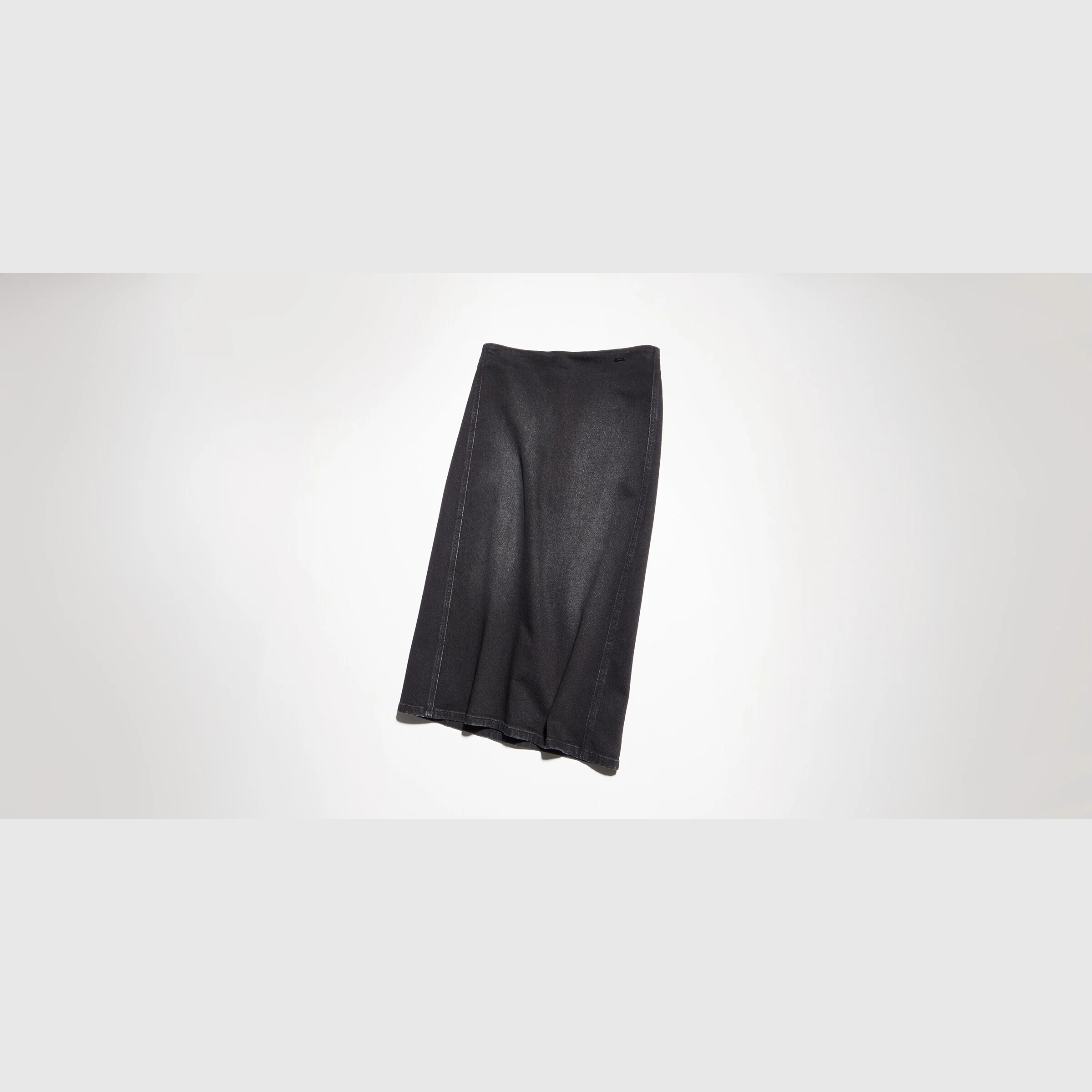 Stretch cotton denim midi skirt - 1