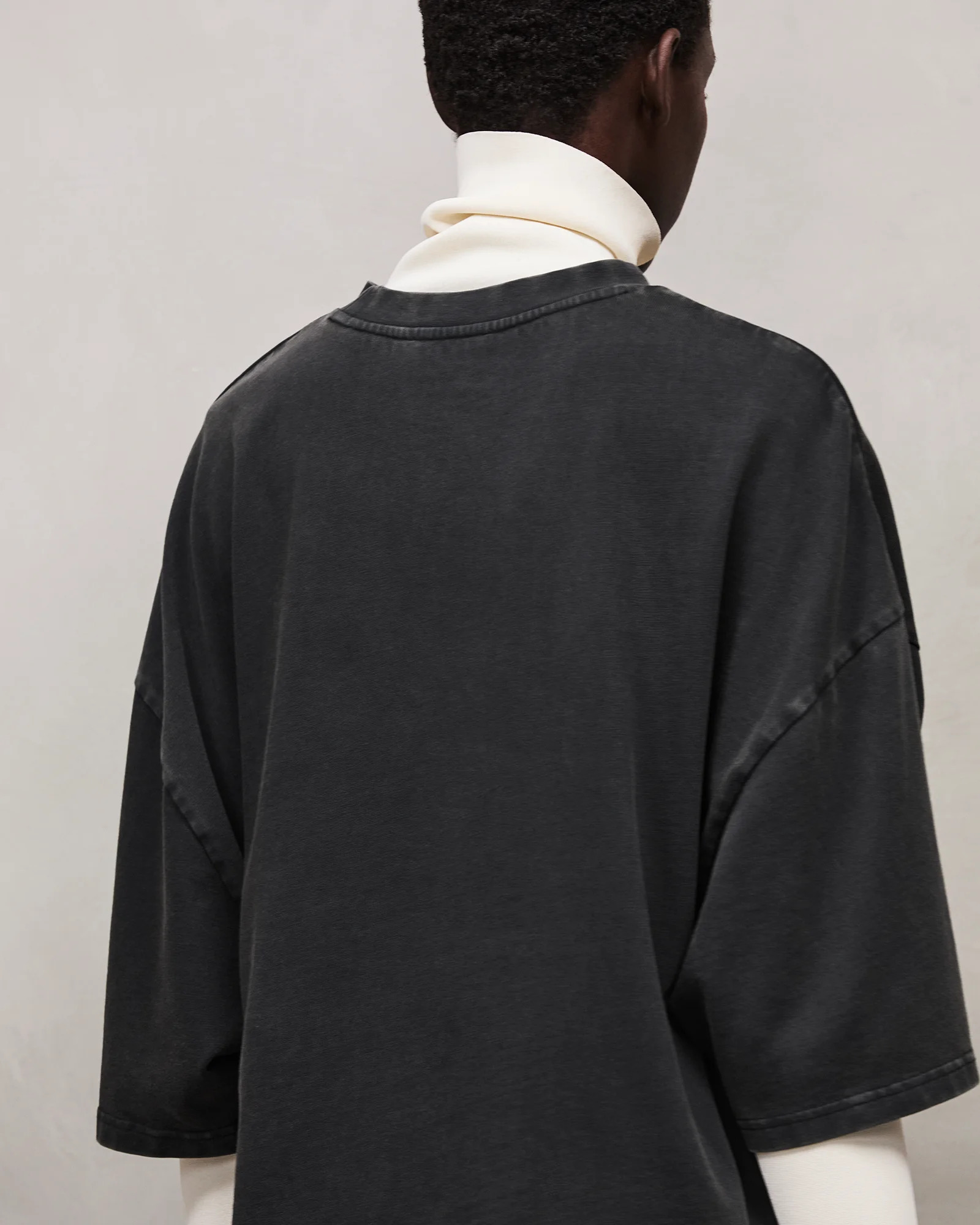 HEAVY BOXY TEE WASHED BLACK - 3