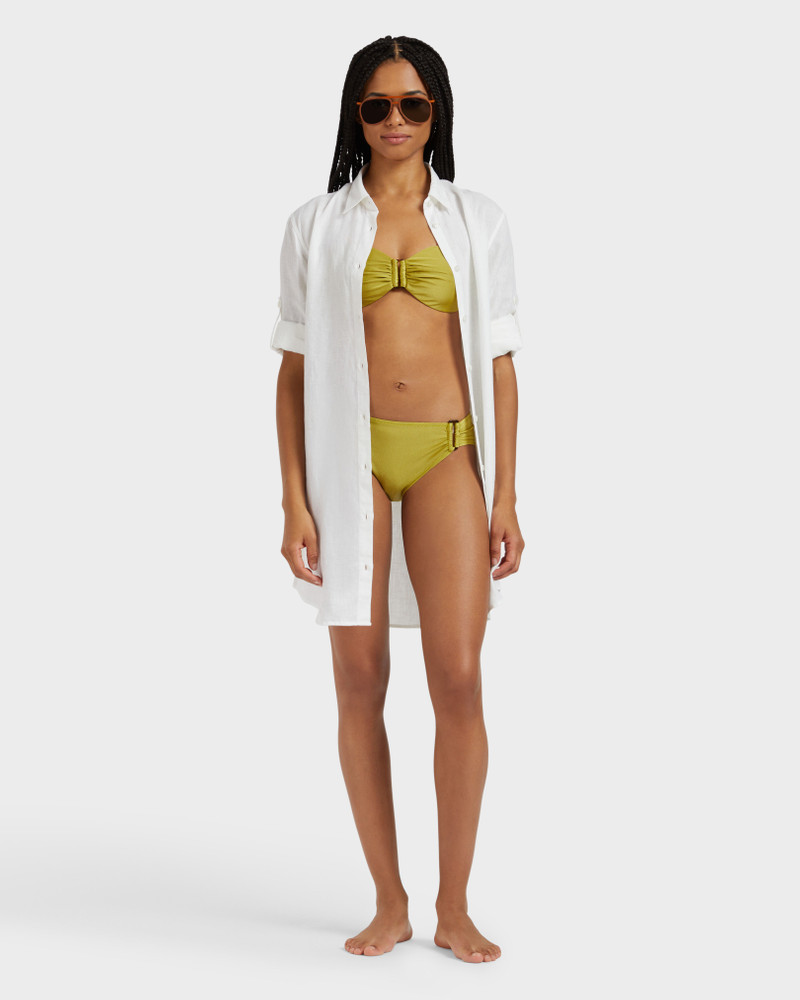 WOMEN BANDEAU SHINY STRETCH BIKINI TOP SOLID 4