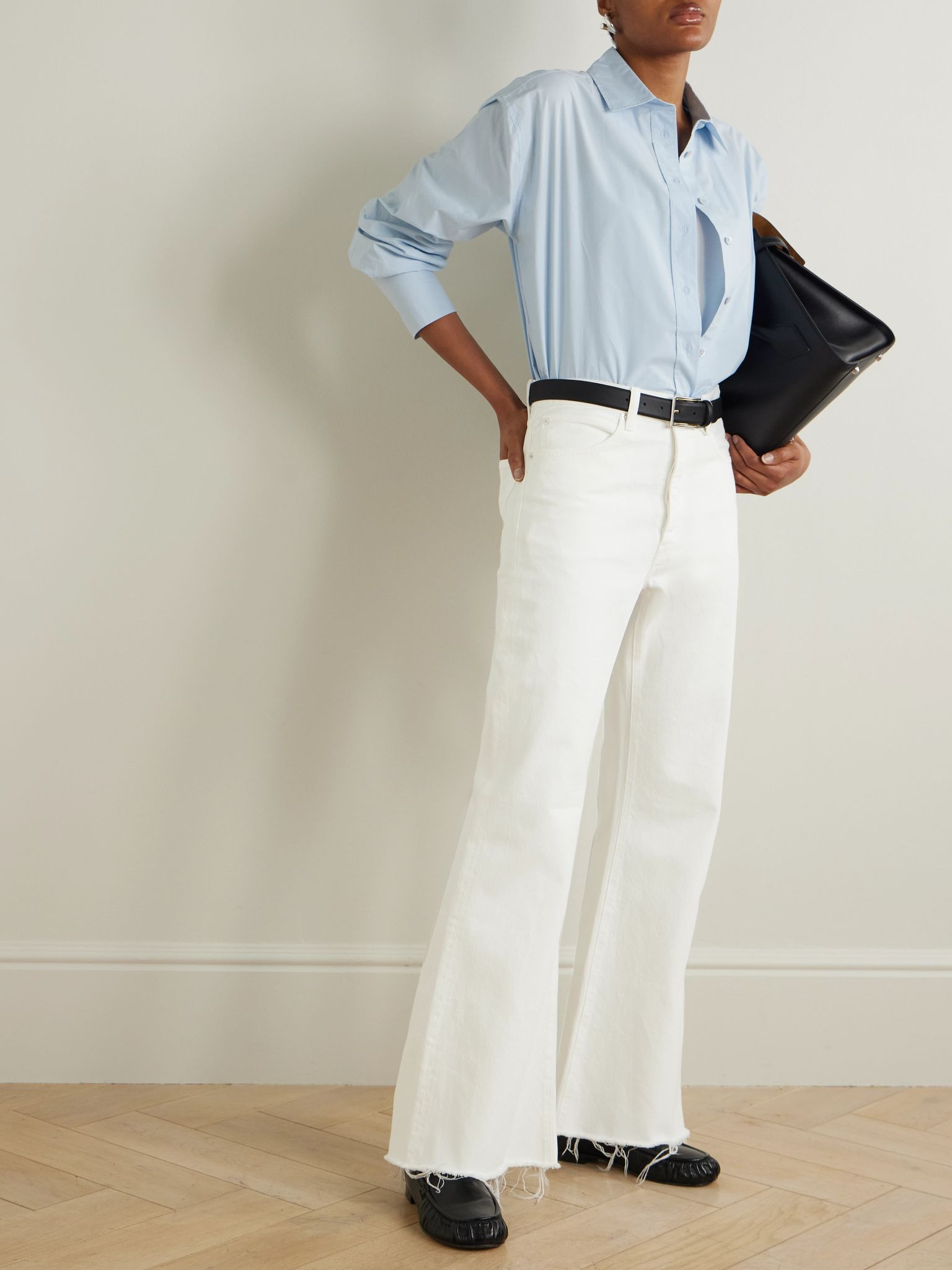 The Lax distressed mid-rise flared jeans White - 2