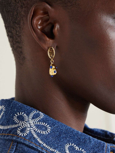Chloé Darcey Lace gold-tone, pearl and lapis lazuli earrings outlook
