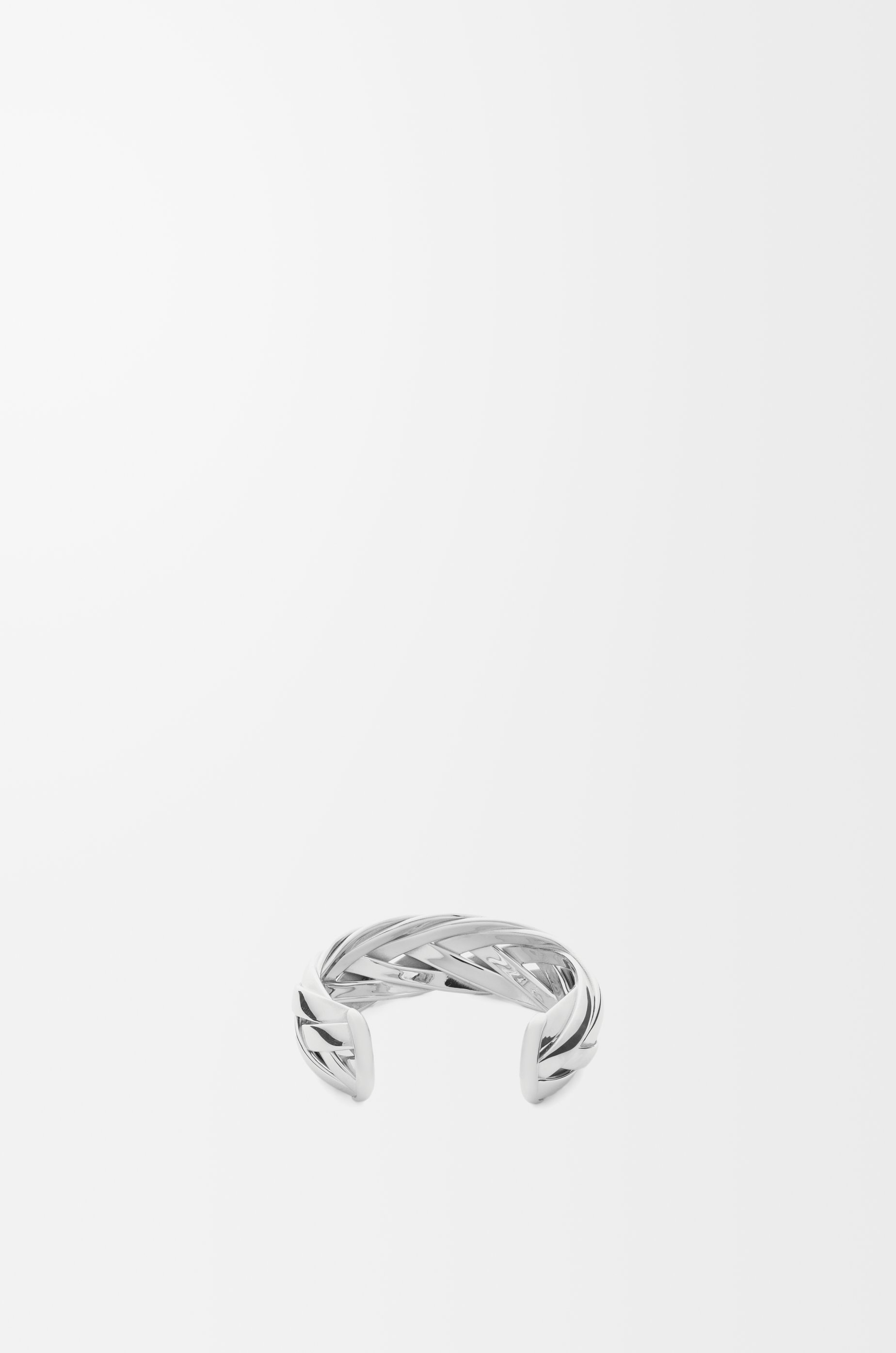 Large braided cuff in sterling silver - 3