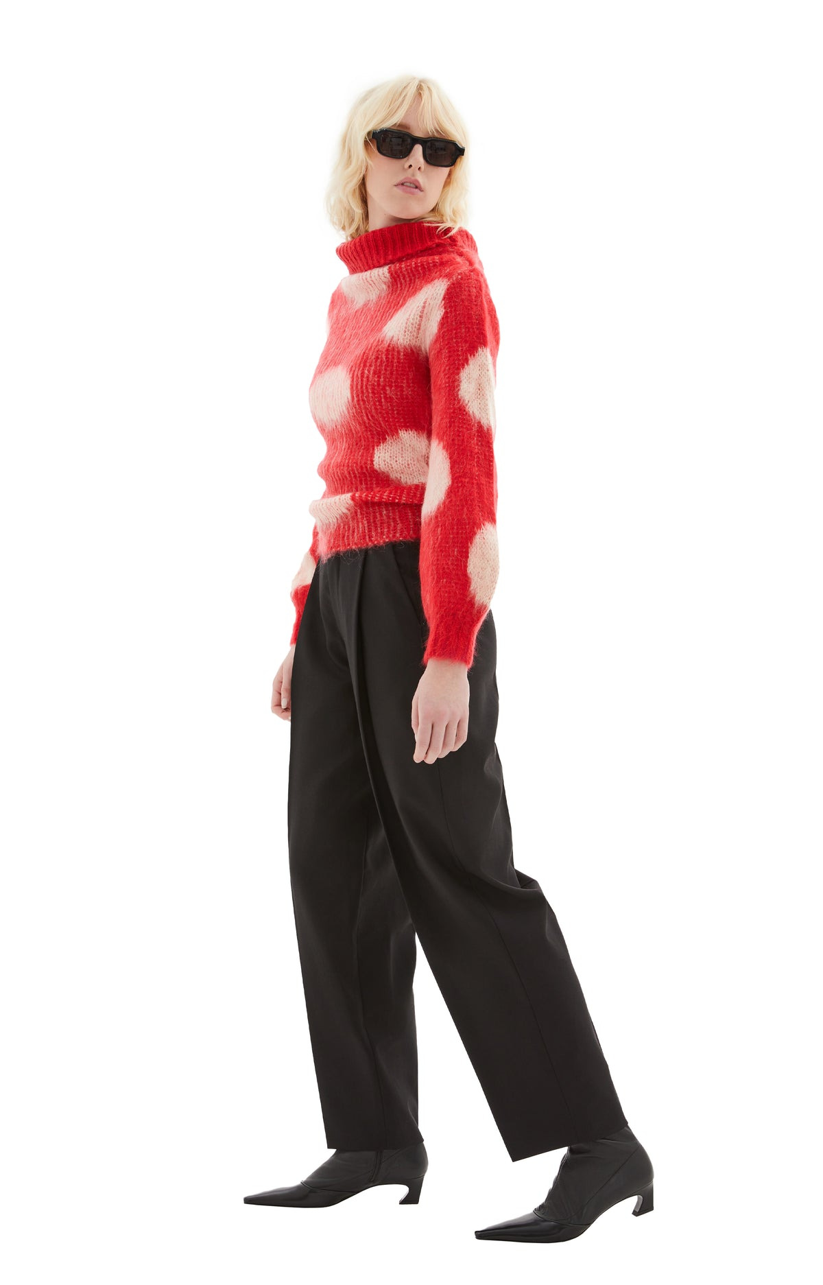 WOOL PANTS WITH PRESSED PLEATS (BLACK) - 3