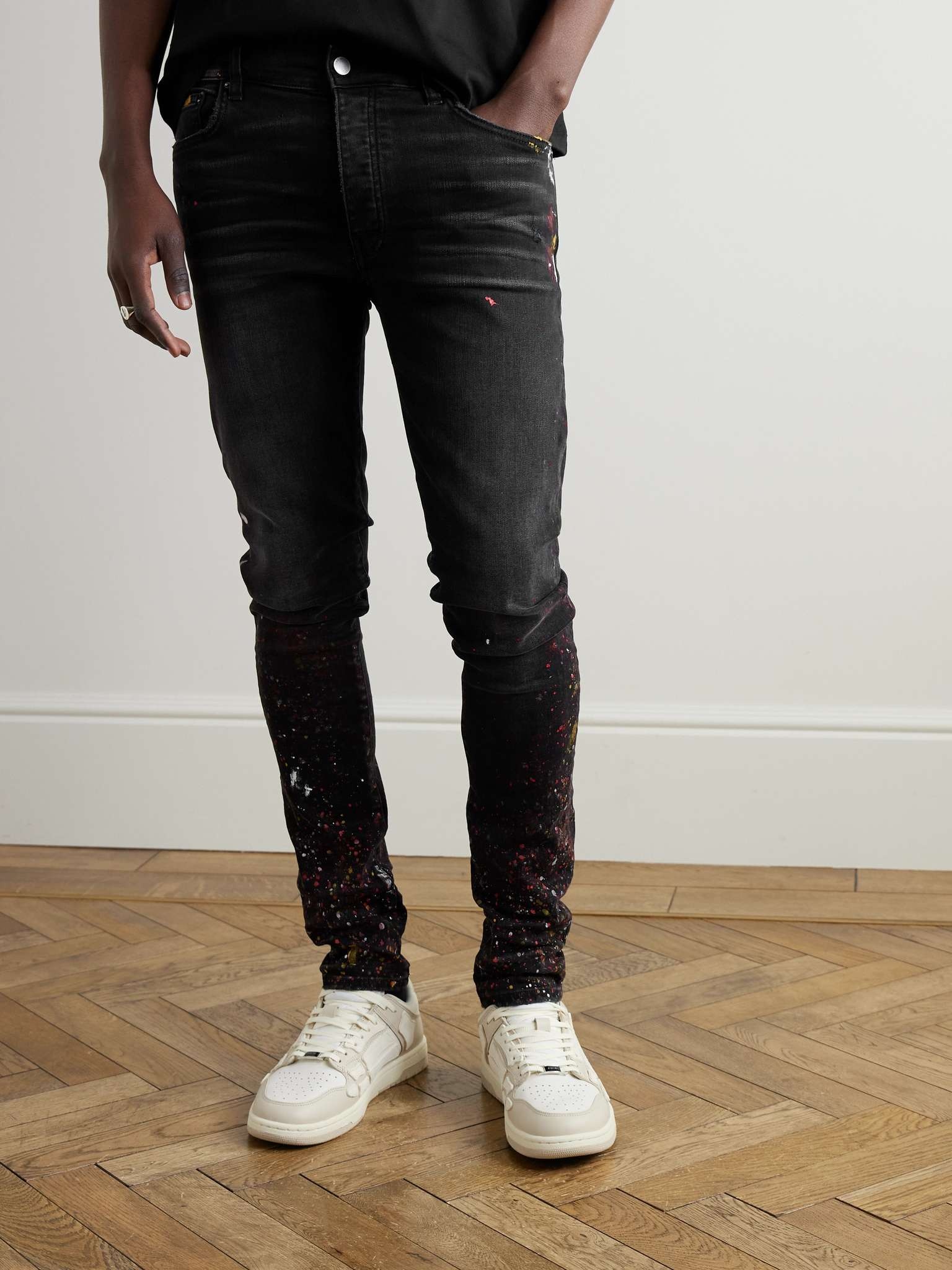 Skinny-Fit Paint-Splattered Jeans - 3