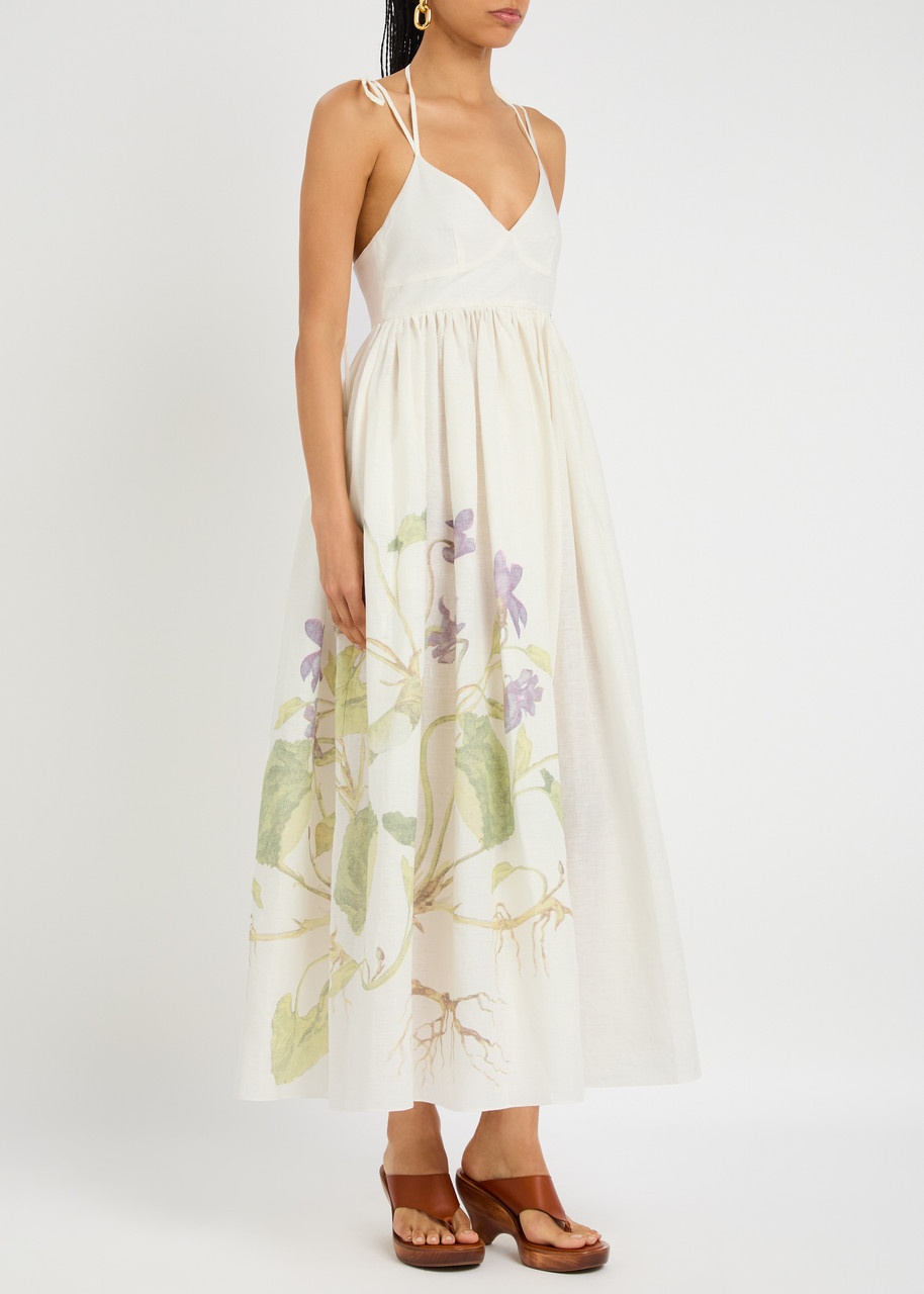 Erdem Floral-print Linen Midi Dress - 2