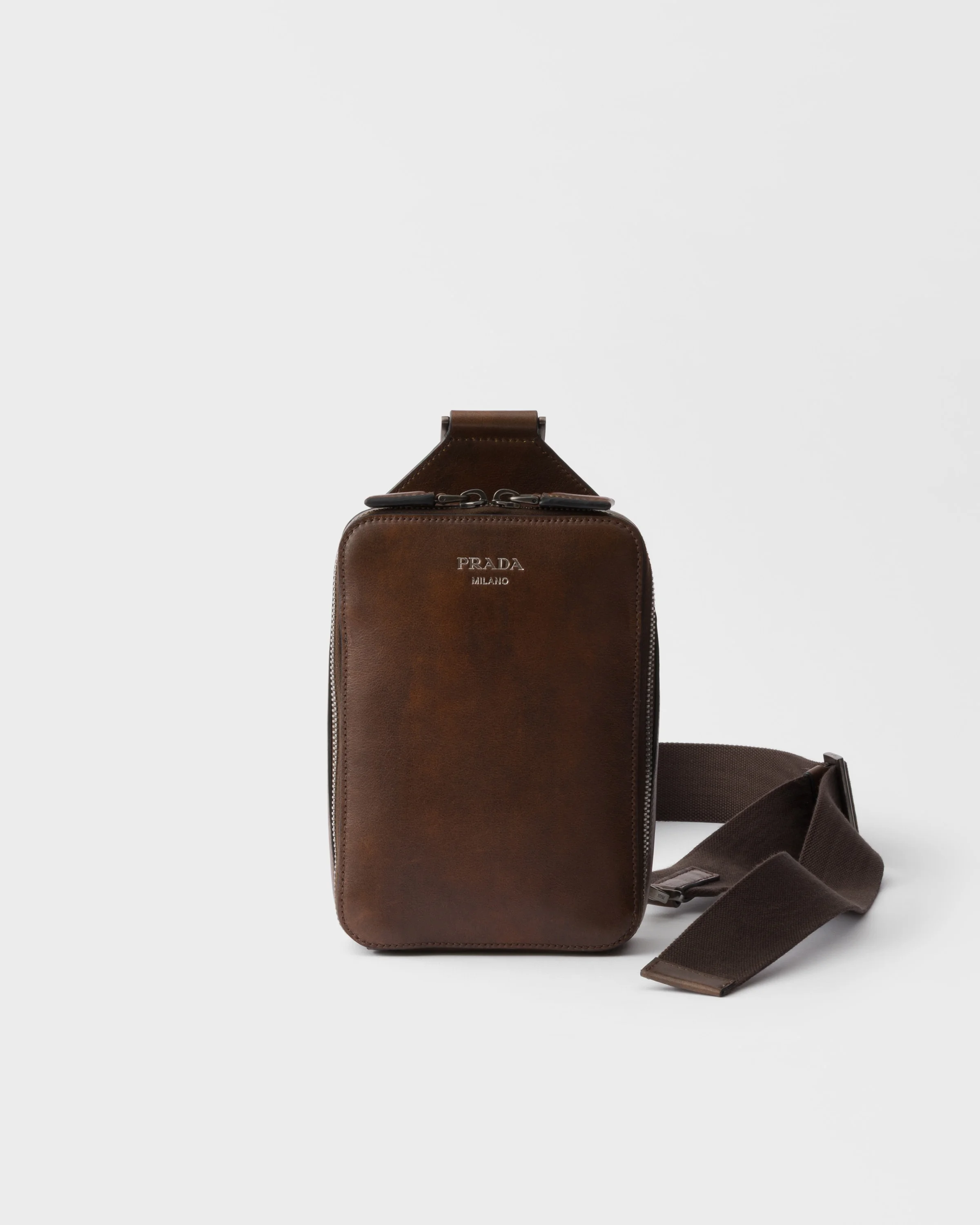 Prada Brique antiqued leather bag - 1