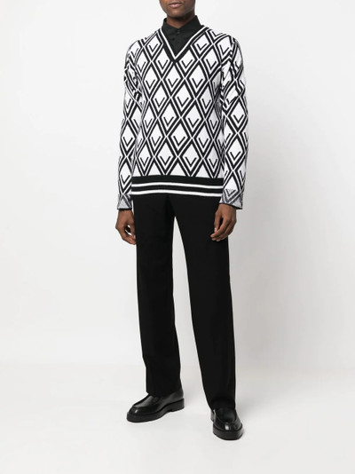 Valentino intarsia-knit long-sleeve jumper outlook