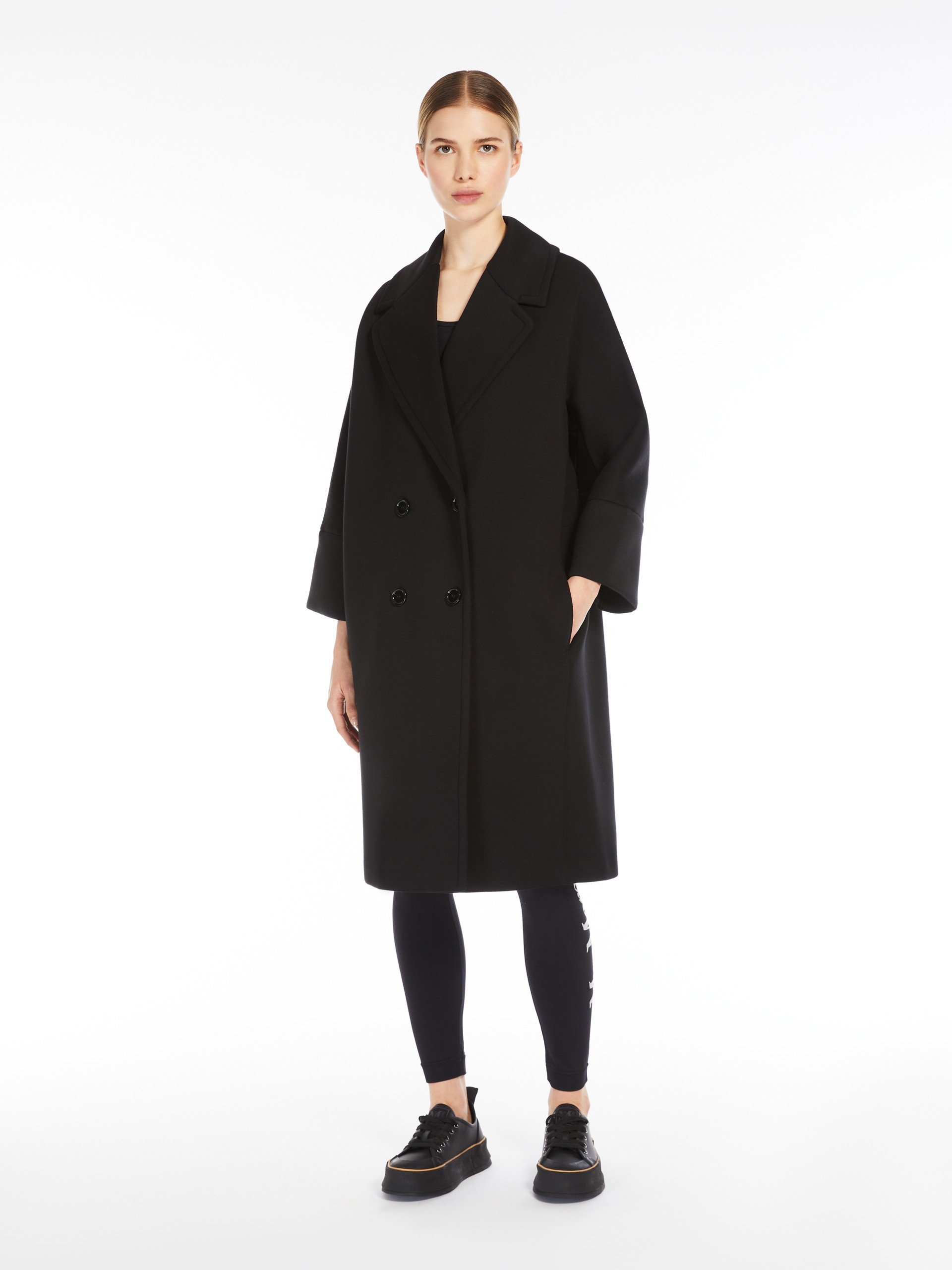 MARICA Double-breasted coat in scuba jersey - 2