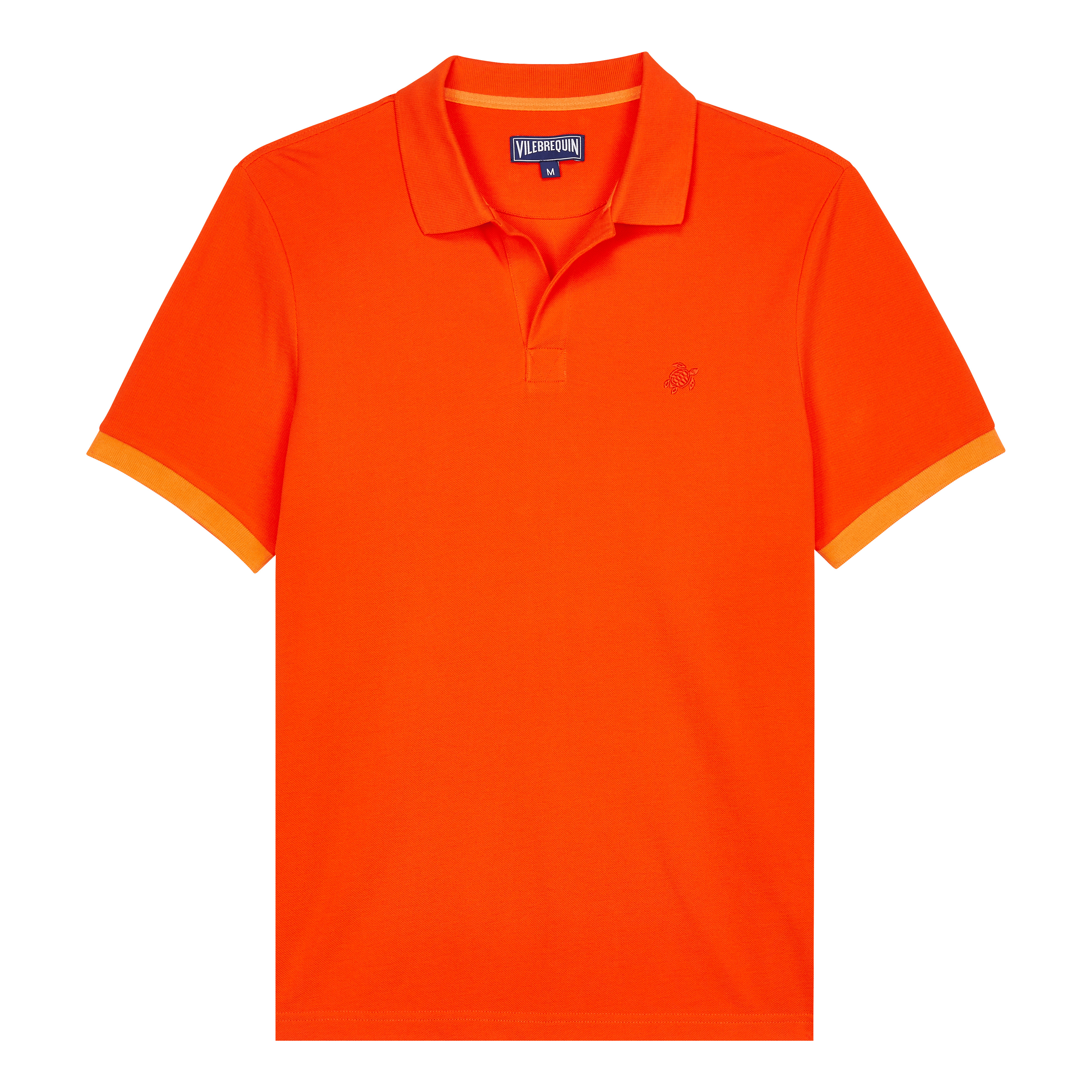 Men Cotton Pique Polo Shirt Solid - 1