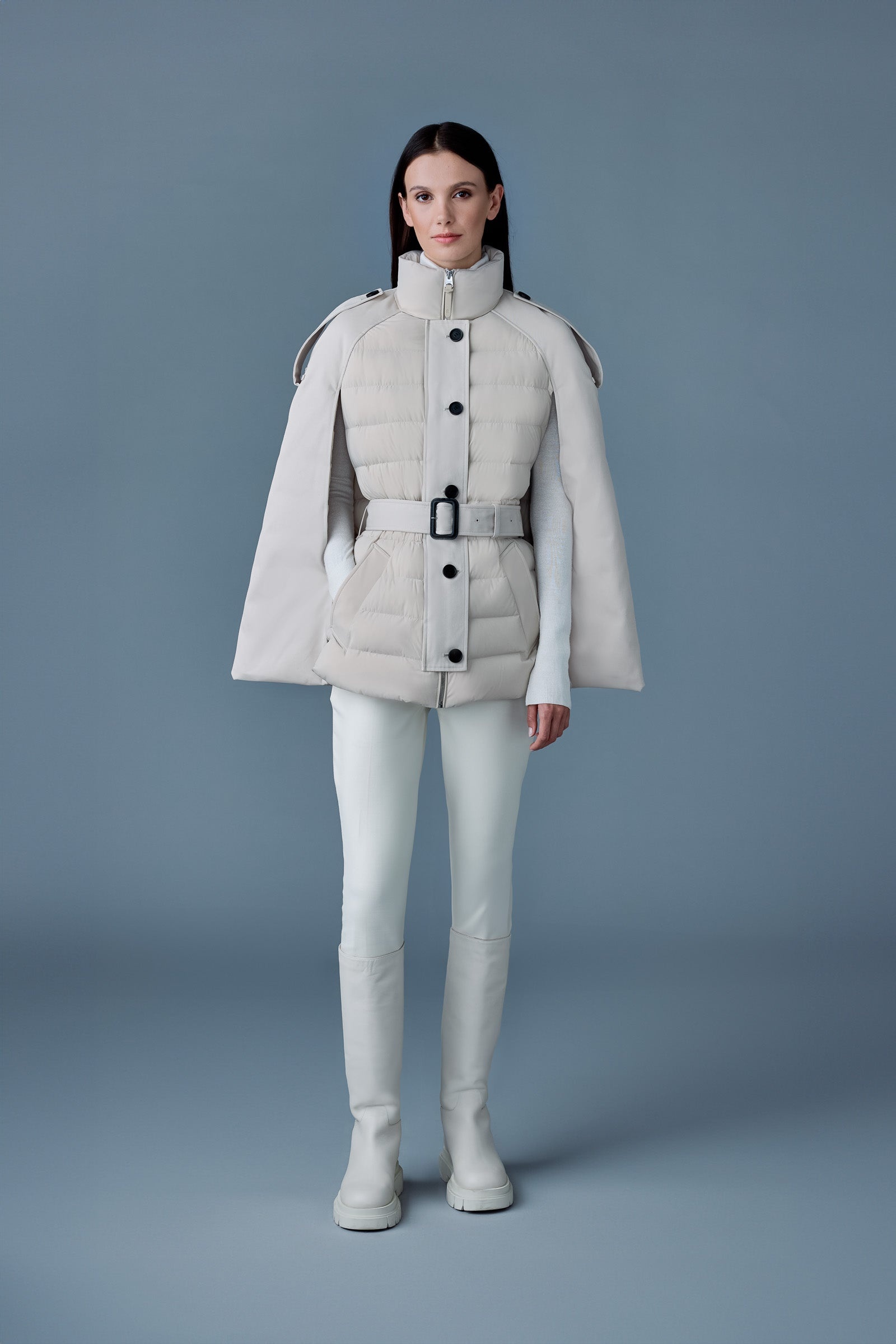ADIE Strech lightweight cape-style down coat - 2