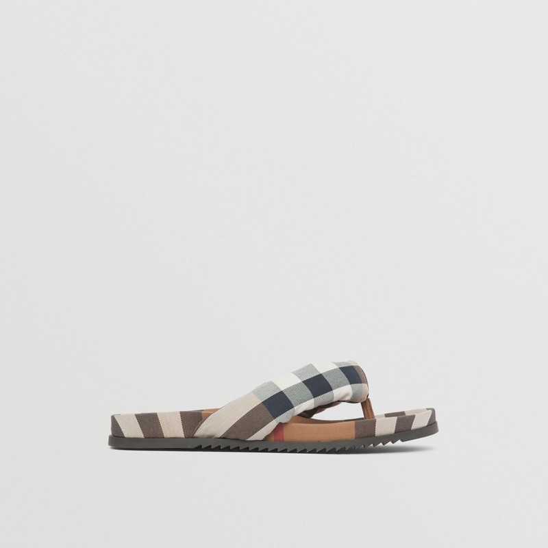 Check Cotton Sandals 1