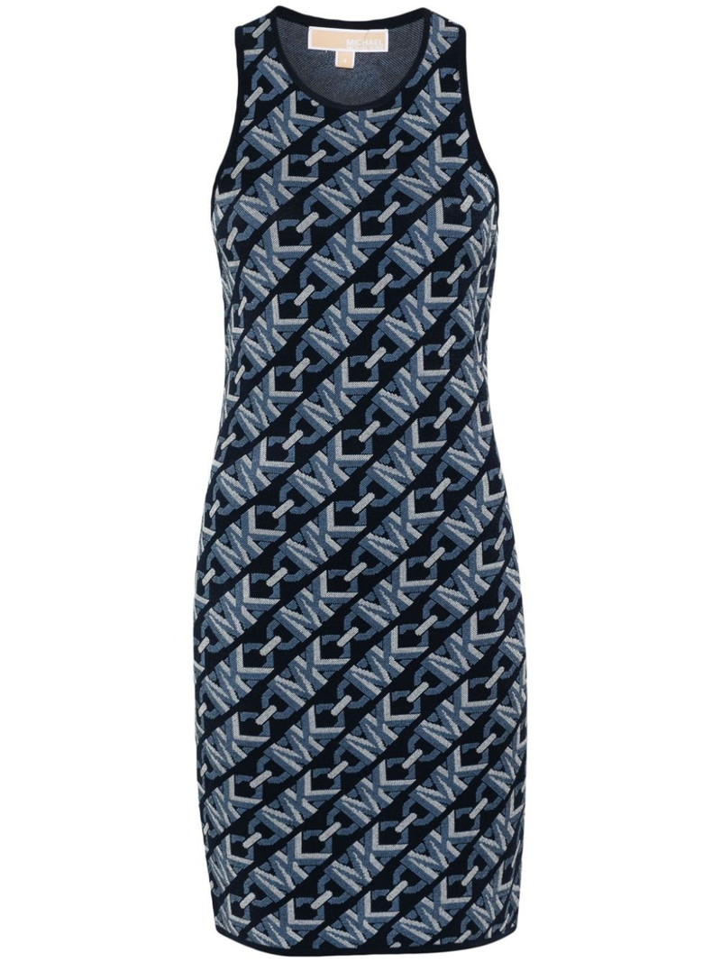 monogram-pattern sleeveless dress 1