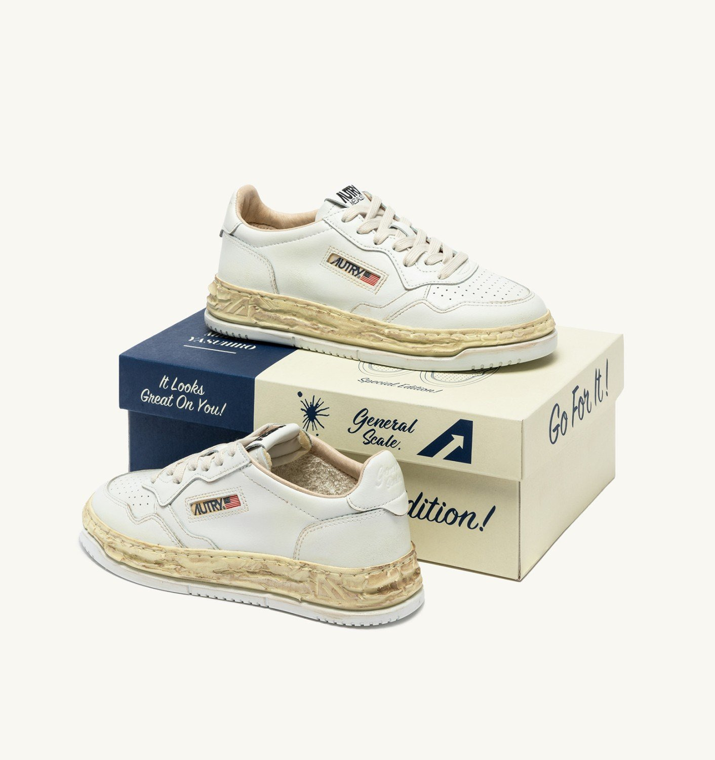 MEDALIST LOW SUPER VINTAGE 'Autry x Maison MIHARA YASUHIRO General Scale.' SNEAKERS IN WHITE LEATHER - 8