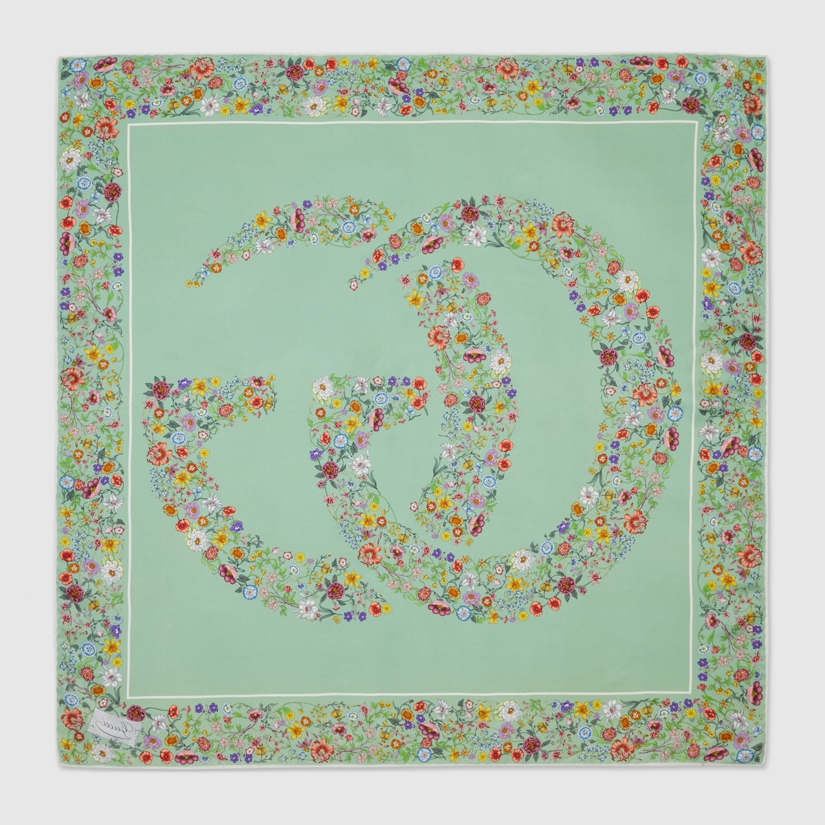 Double G floral print silk carré - 2