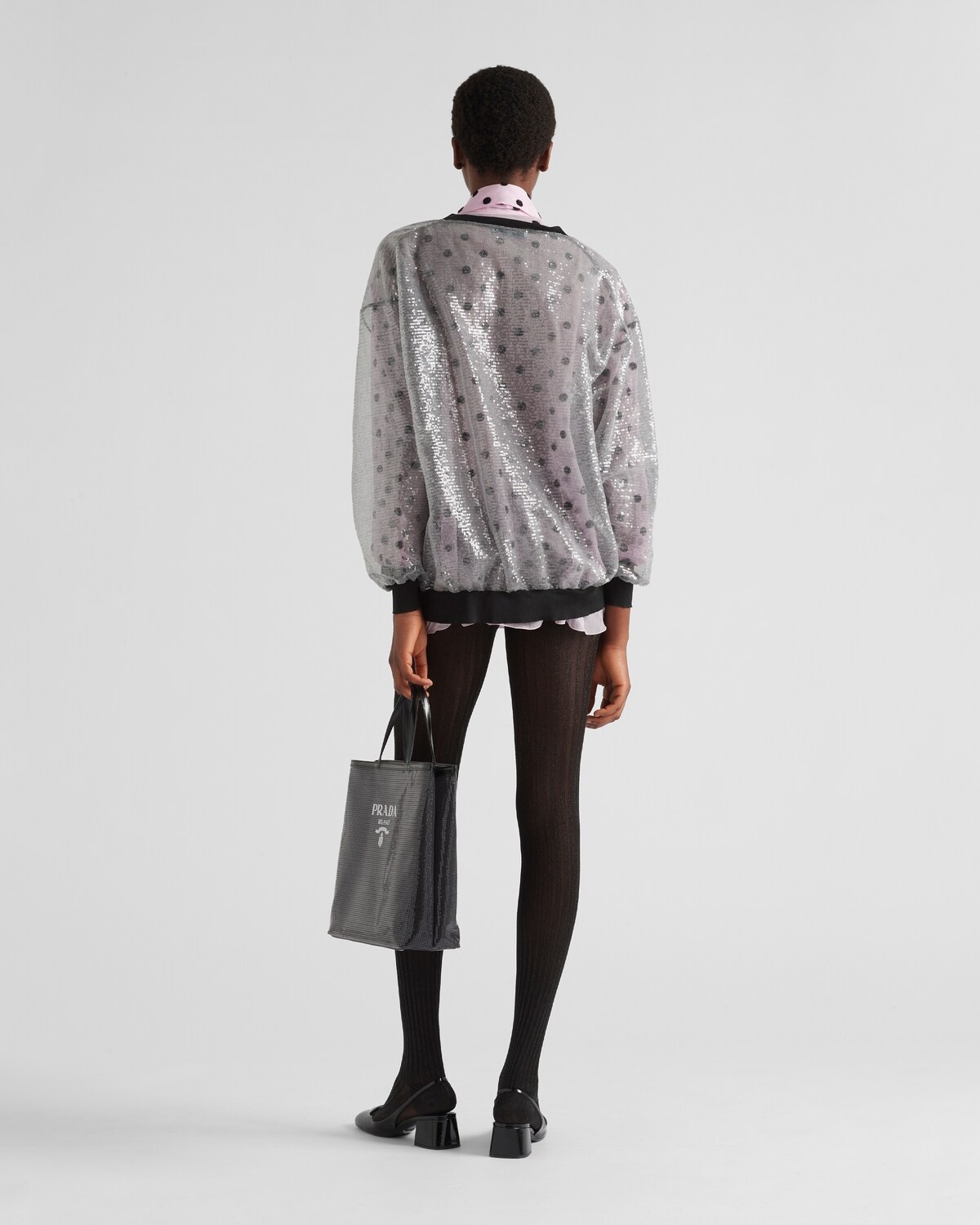 Sequin-embroidered tulle cardigan - 5