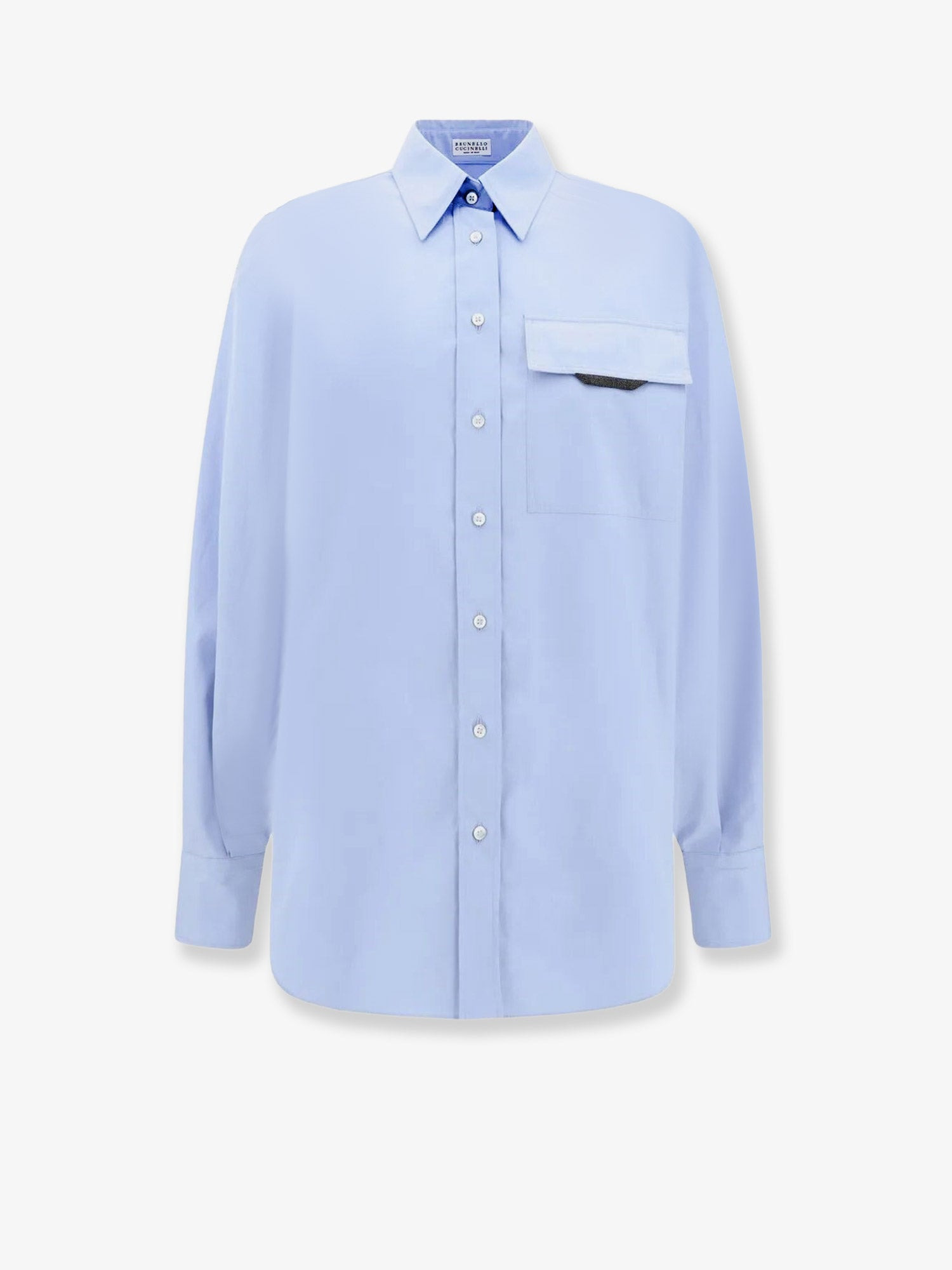 Brunello Cucinelli Cotton Shirt With Bow - 1