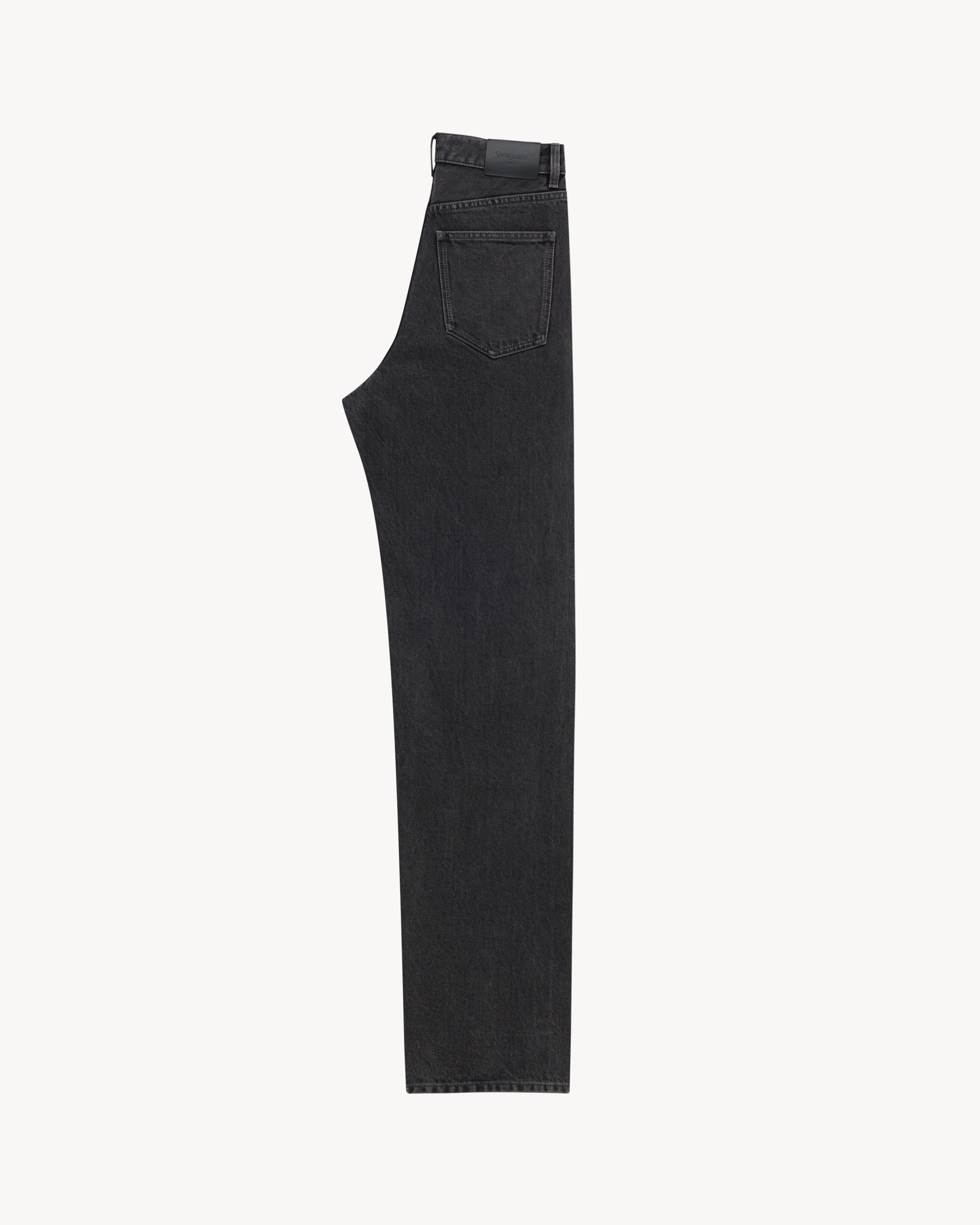 V-WAIST LONG BAGGY JEANS IN 90'S FRENCH BLACK DENIM - 2