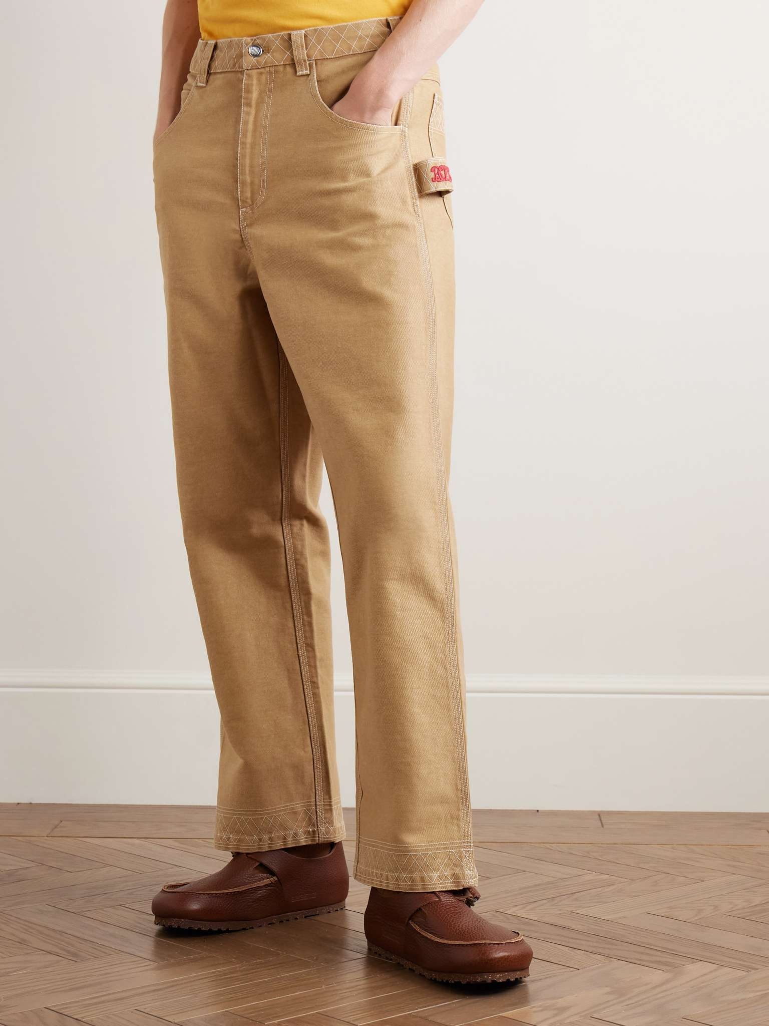 Knolly Brook Straight-Leg Embroidered Cotton-Canvas Trousers - 3