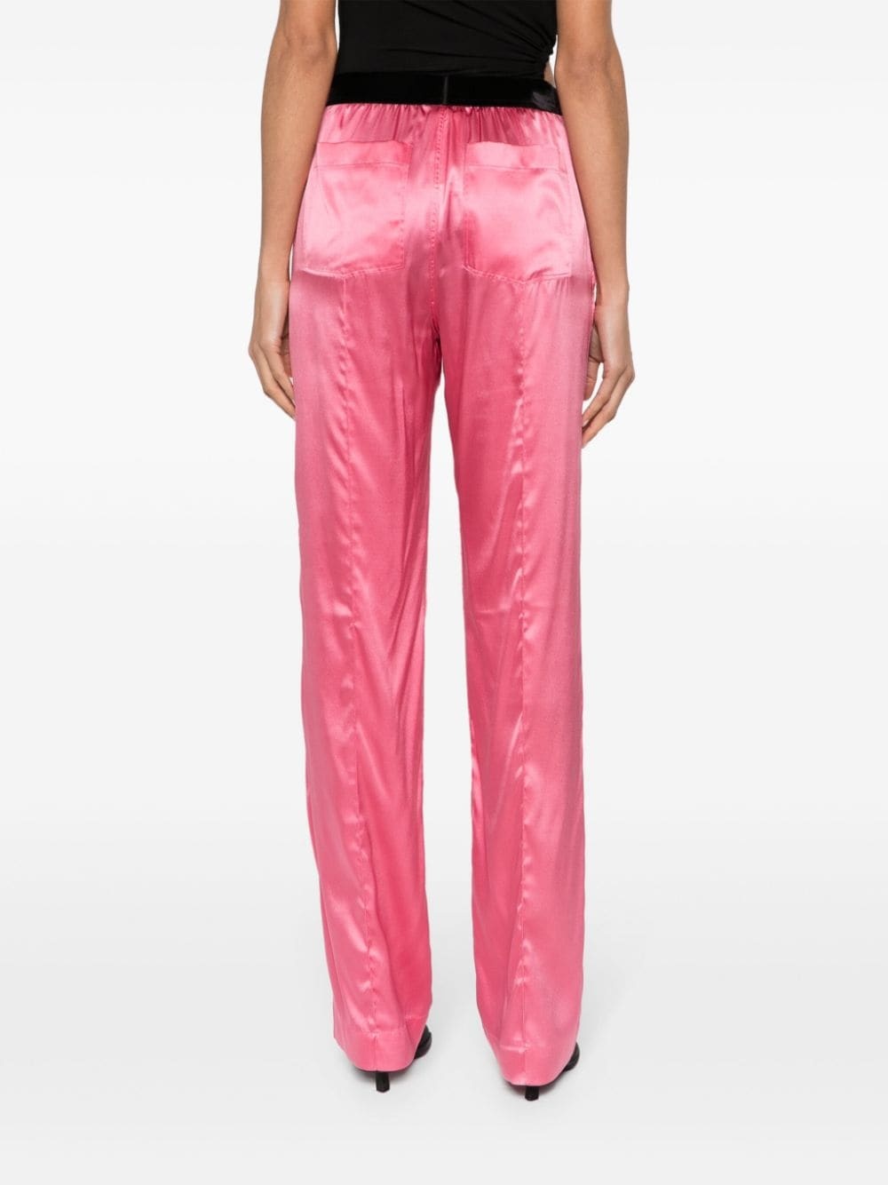 straight-leg silk trousers - 4