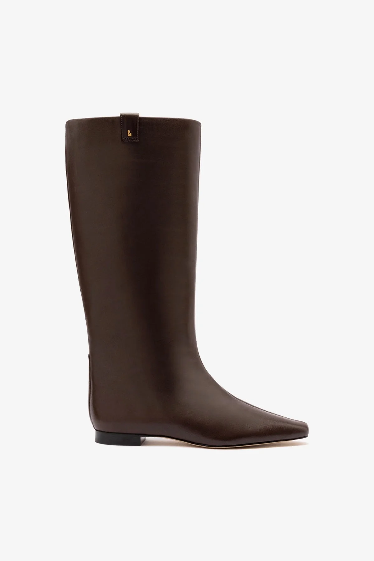 Alexis Flat Boot In Brown Leather - 1