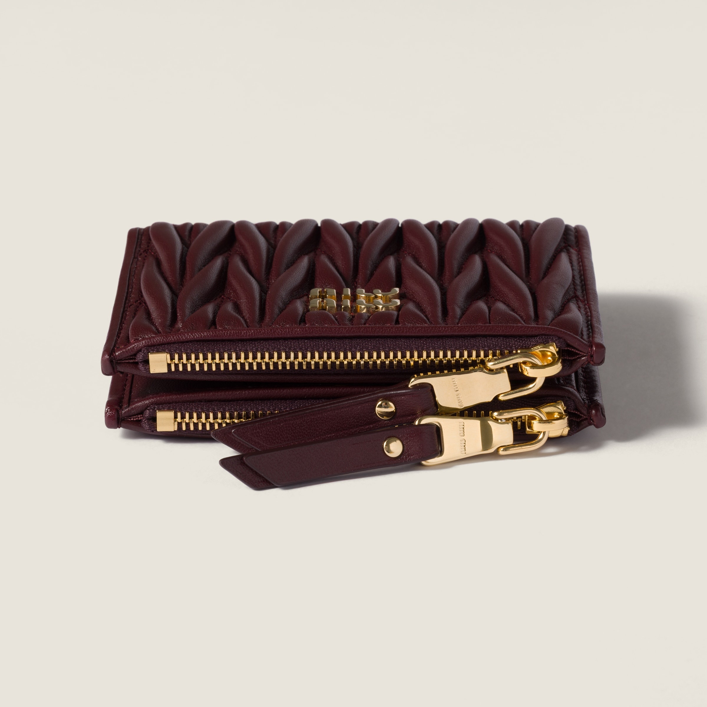 Matelassé nappa leather small wallet - 4