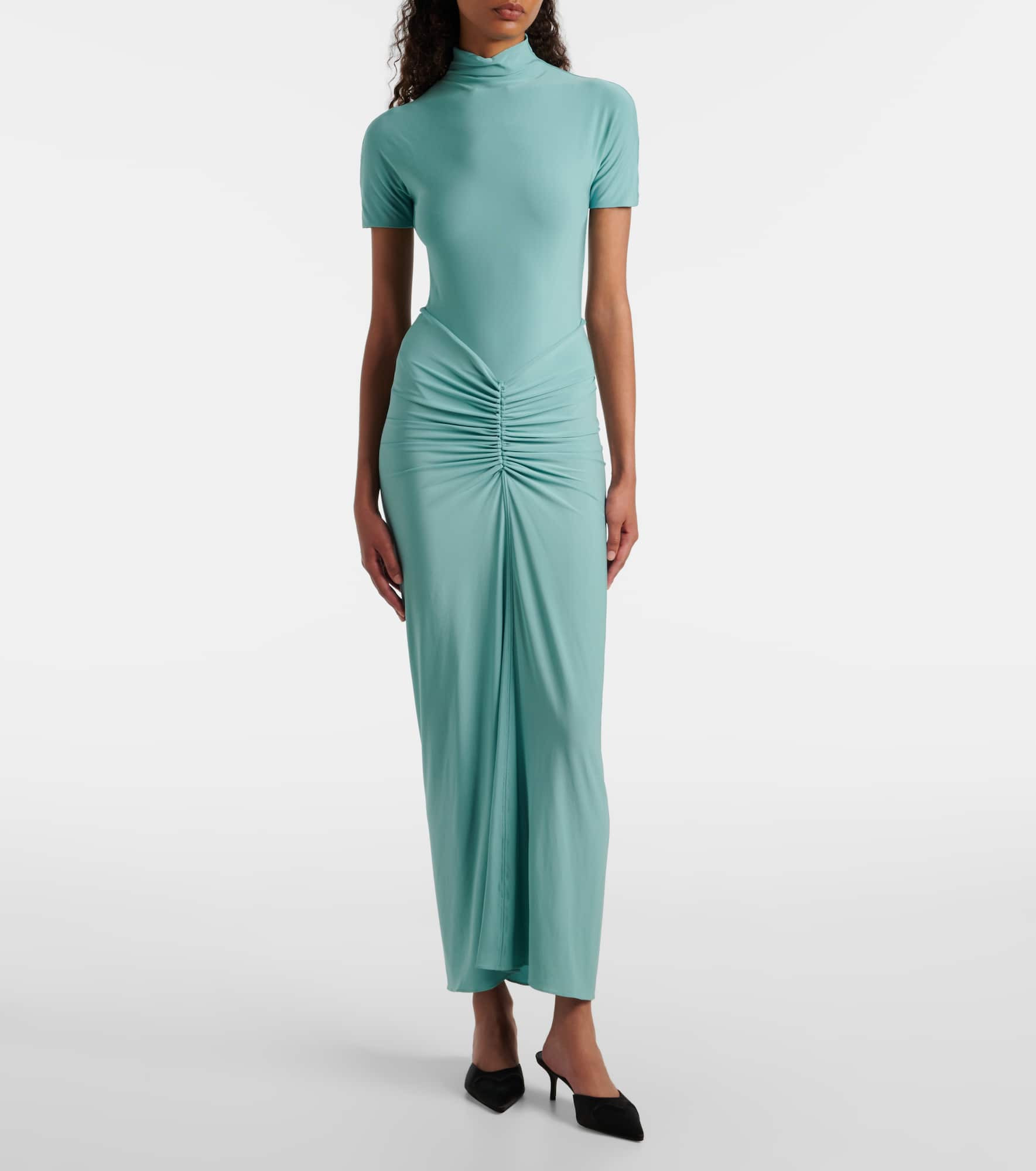 Draped ruched maxi dress - 2