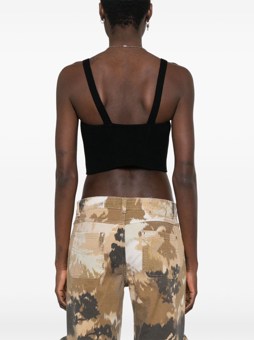 logo-embroidered cropped top - 4