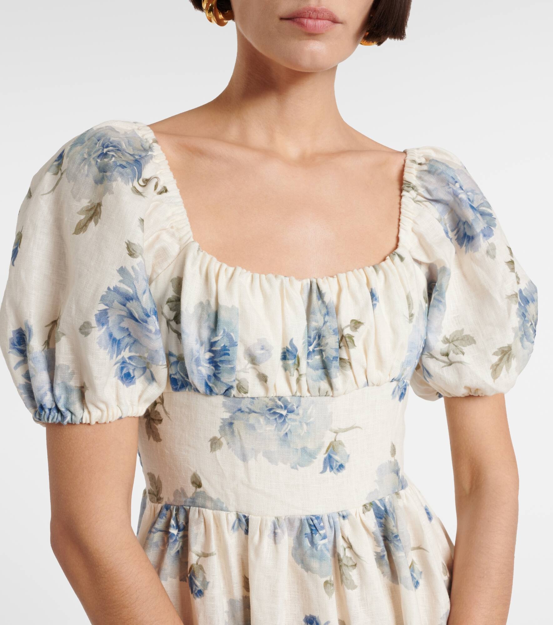 Dalia floral linen midi dress - 4