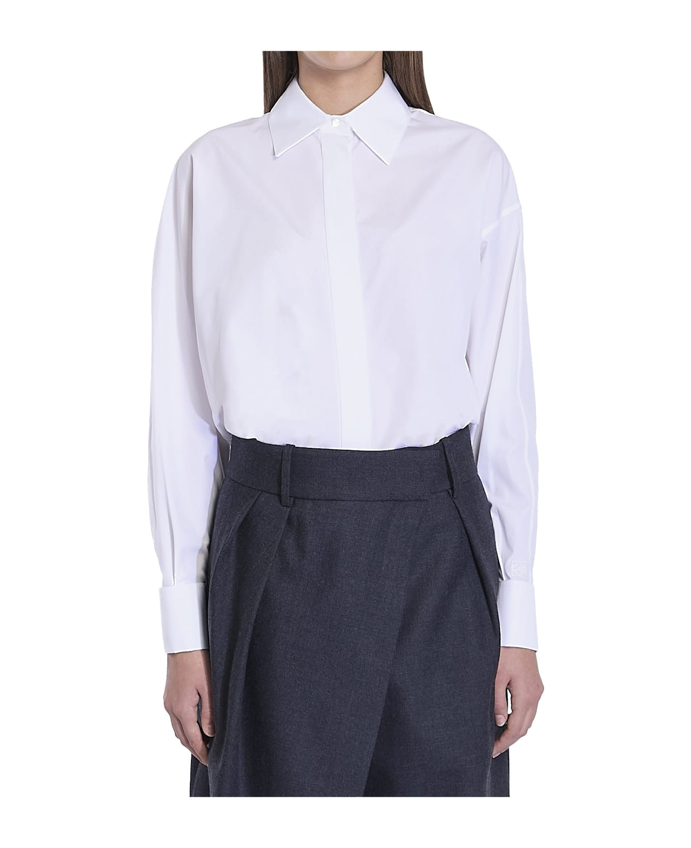 Draped Cotton Shirt - 2
