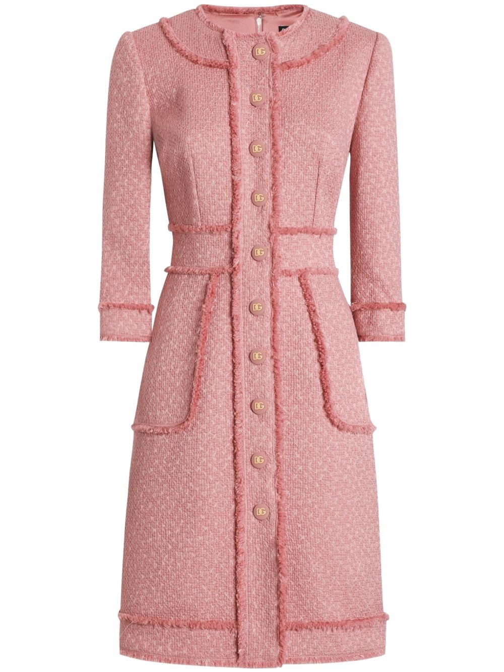 frayed-edge midi dress - 1