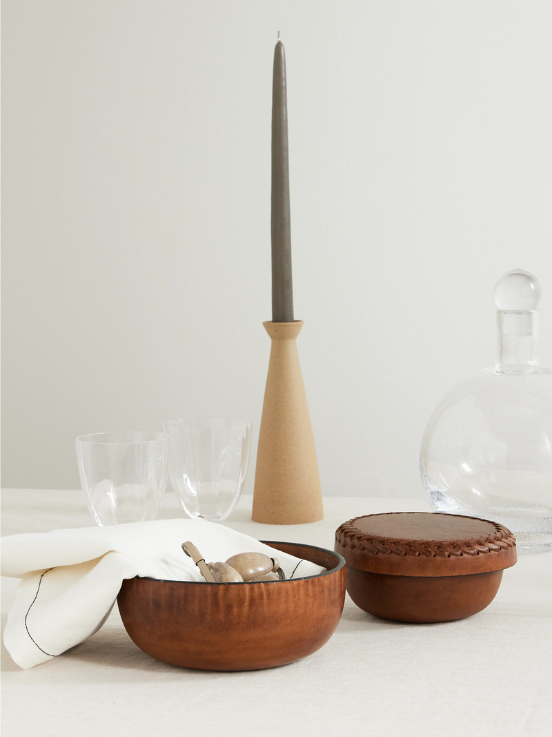 HUNTING SEASON Set Of Two Whipstitched Leather Boxes outlook