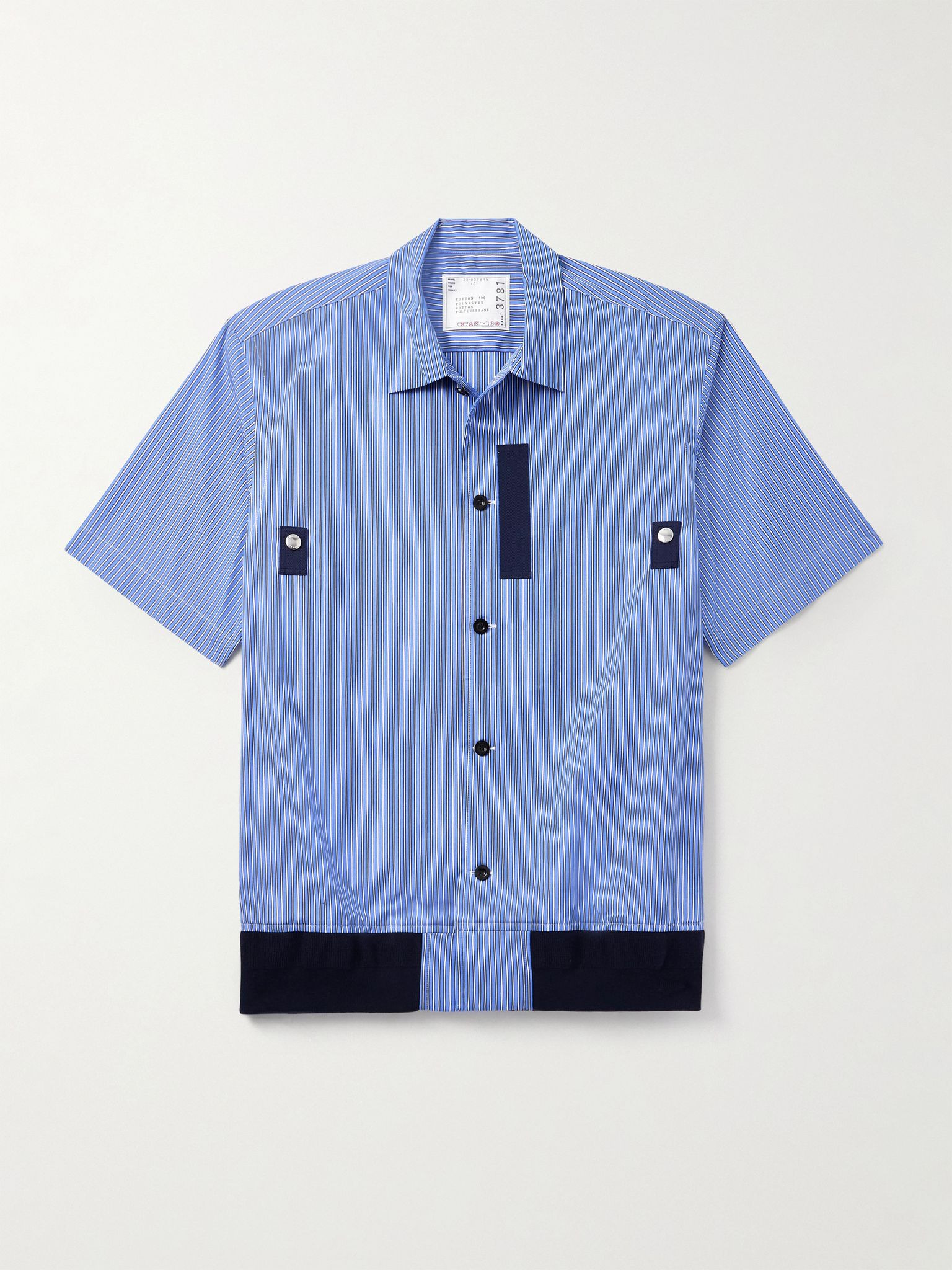 Striped Cotton-Poplin Shirt Blue - 1