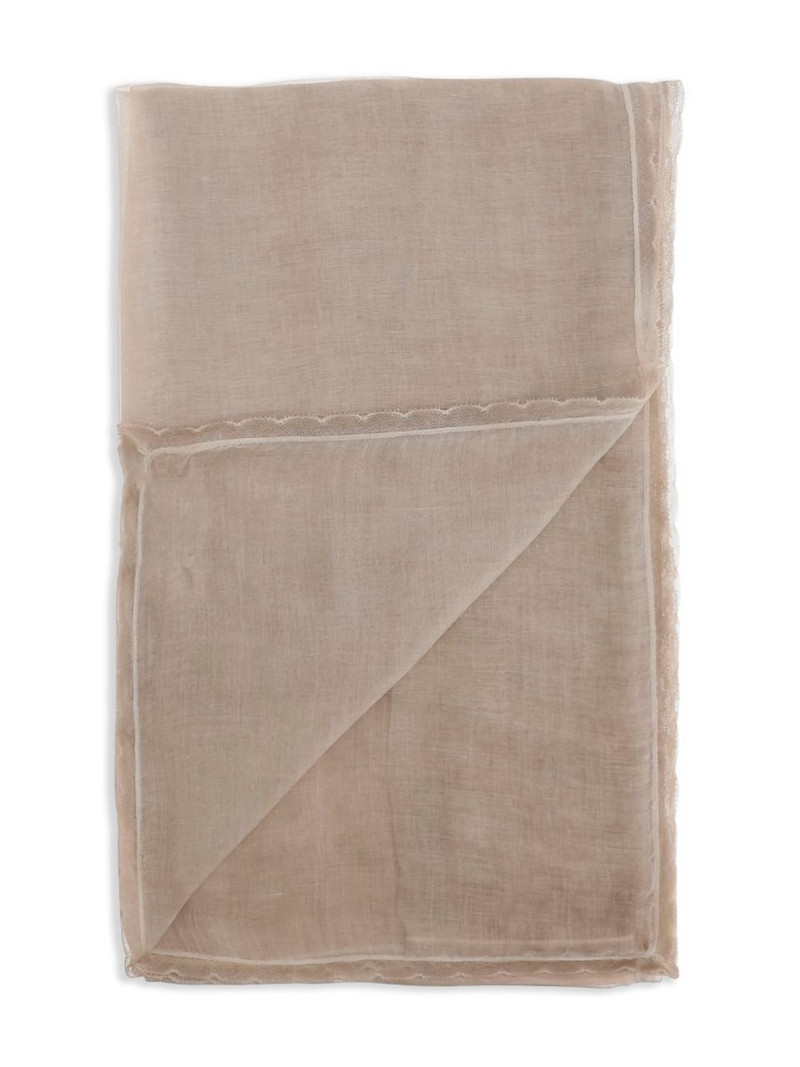 Faliero Sarti lace-detail scarf outlook