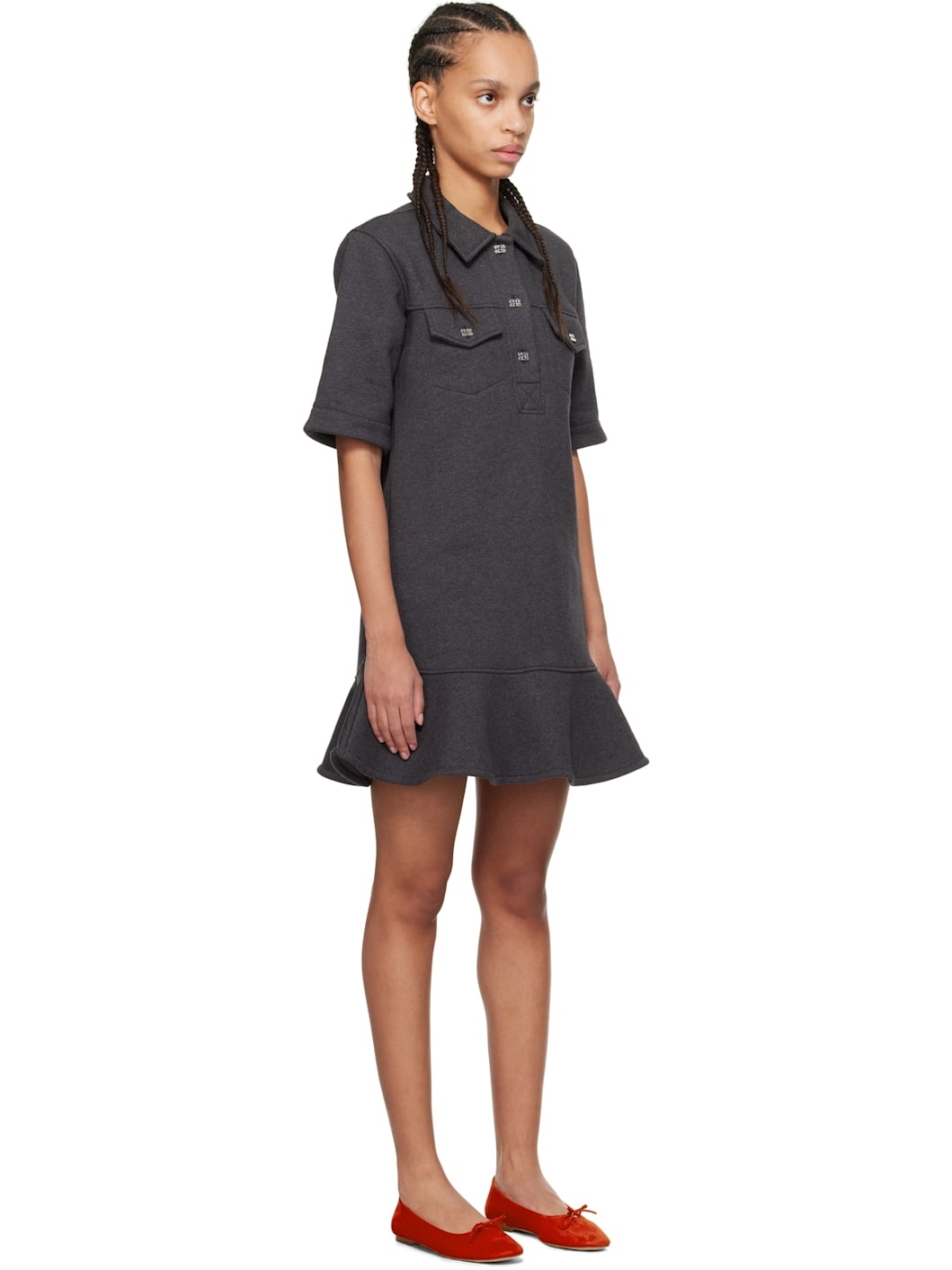 Gray Heavy Fleece Minidress - 2