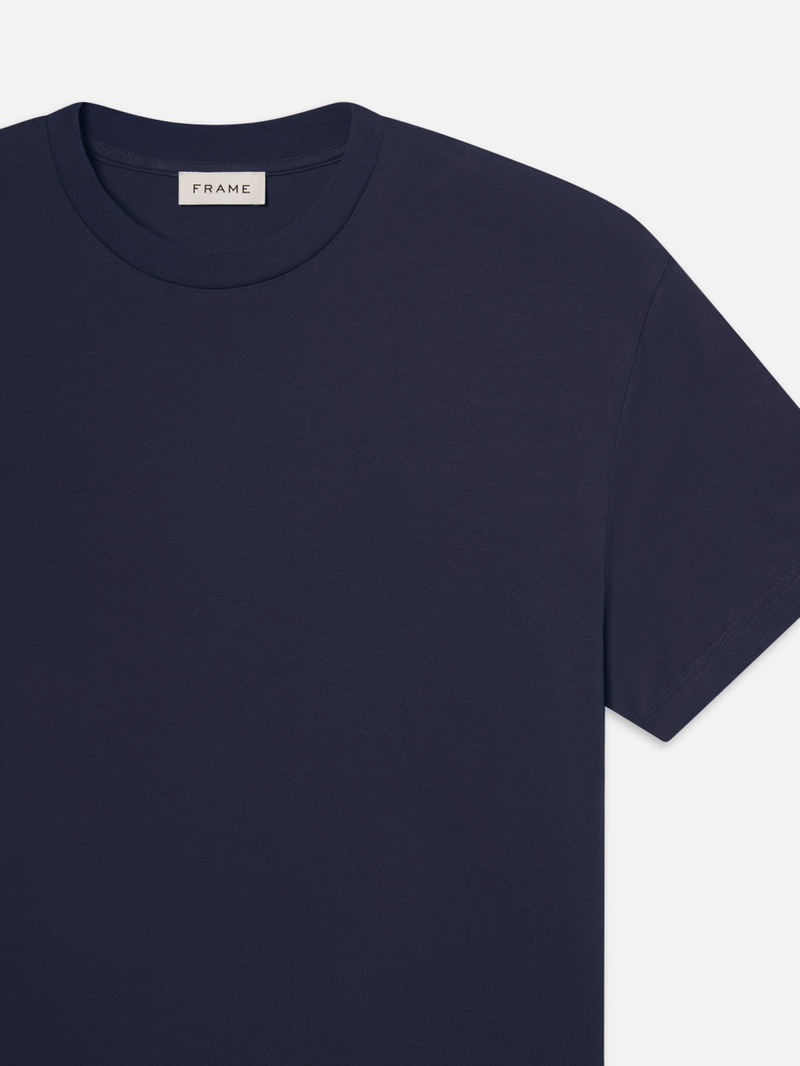 FRAME Light Cotton Tee in Dark Navy outlook