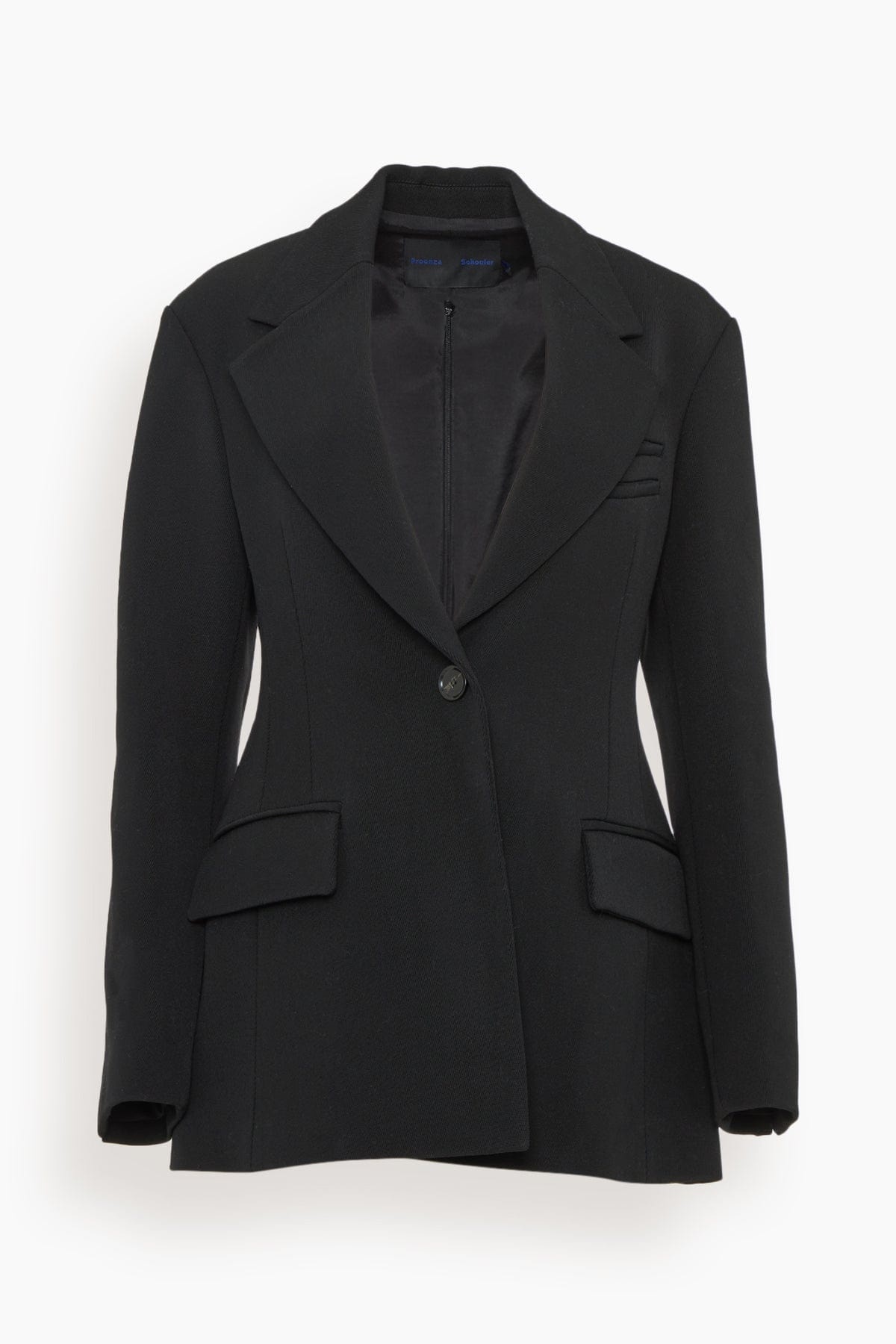 Wool Twill Jacket in Black - 1