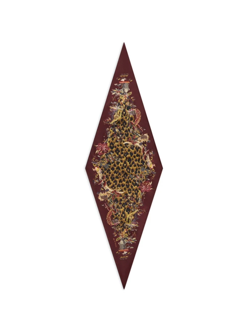 leopard-motif diamond-shaped scarf - 1