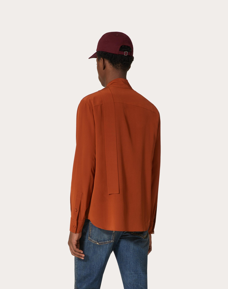 WASHED SILK SHIRT WITH NECK TIE 4