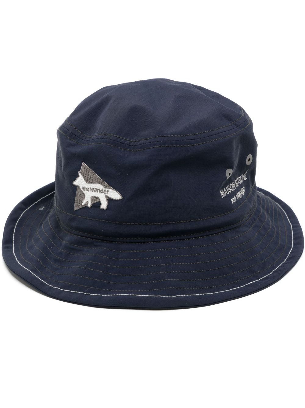 embroidered-logo bucket hat - 1