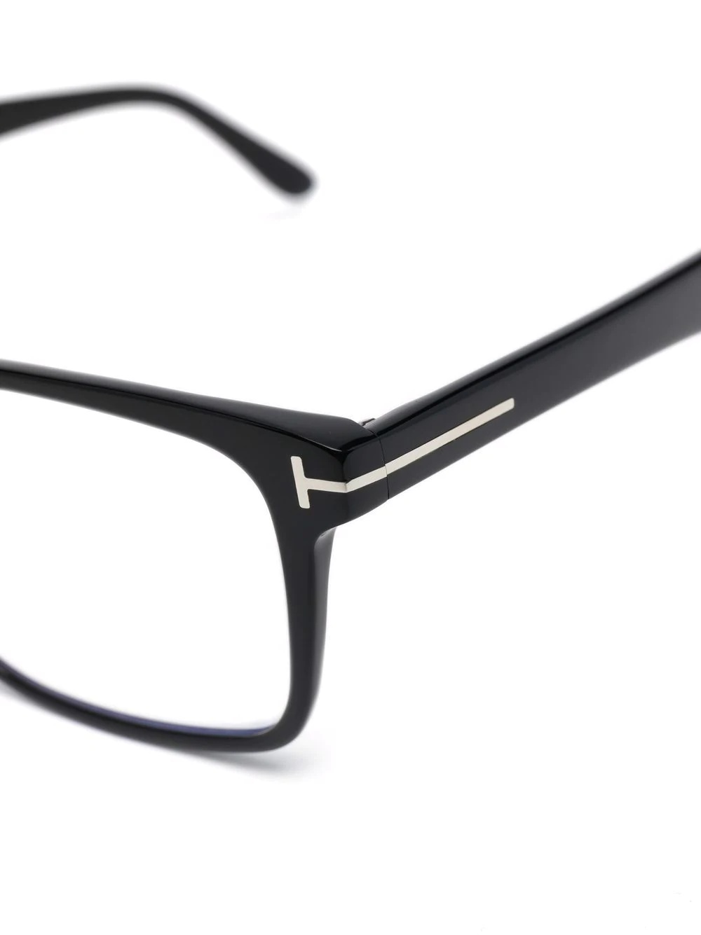 polished-effect square-frame glasses - 3