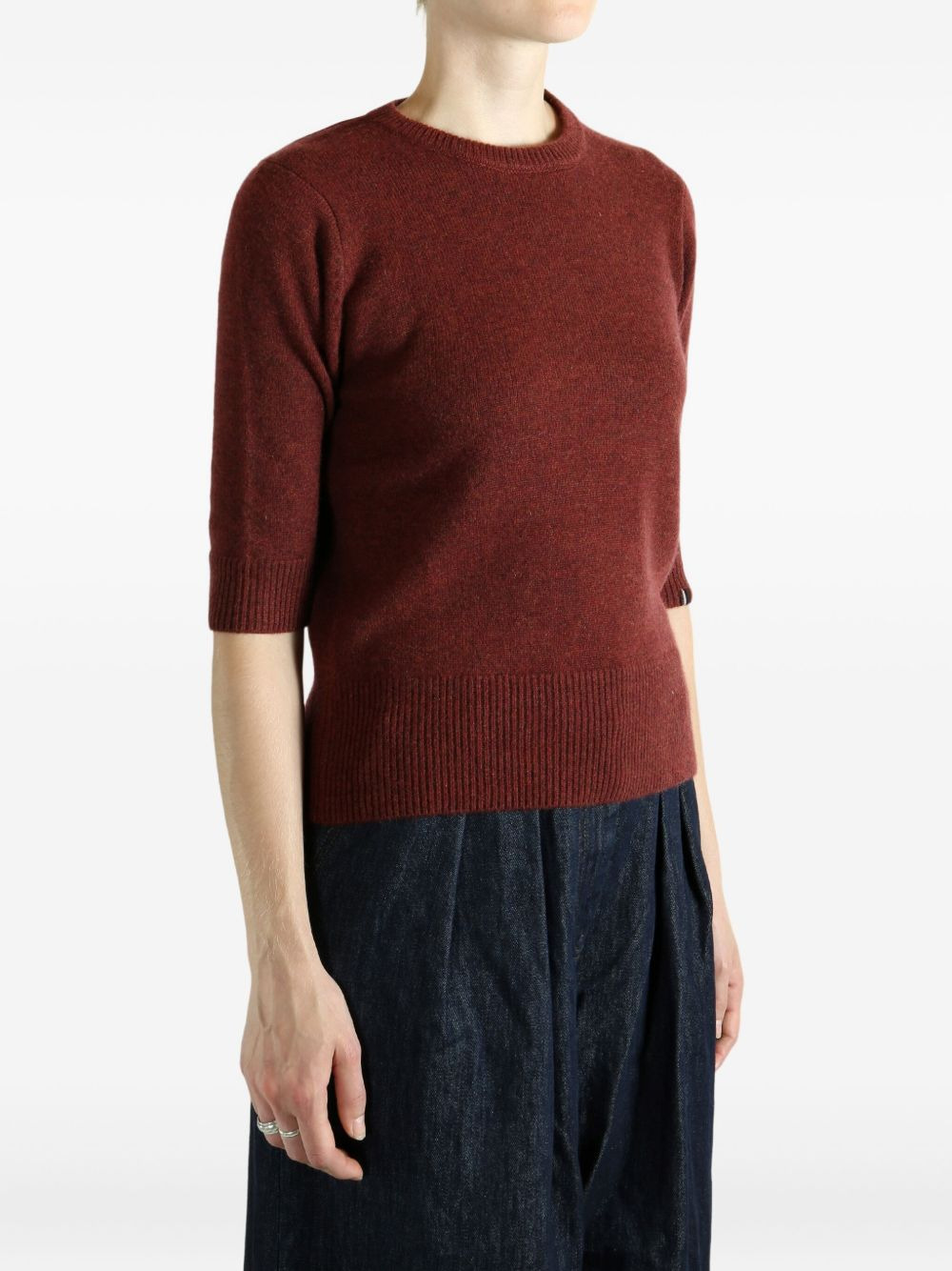 short-sleeve cashmere jumper - 3