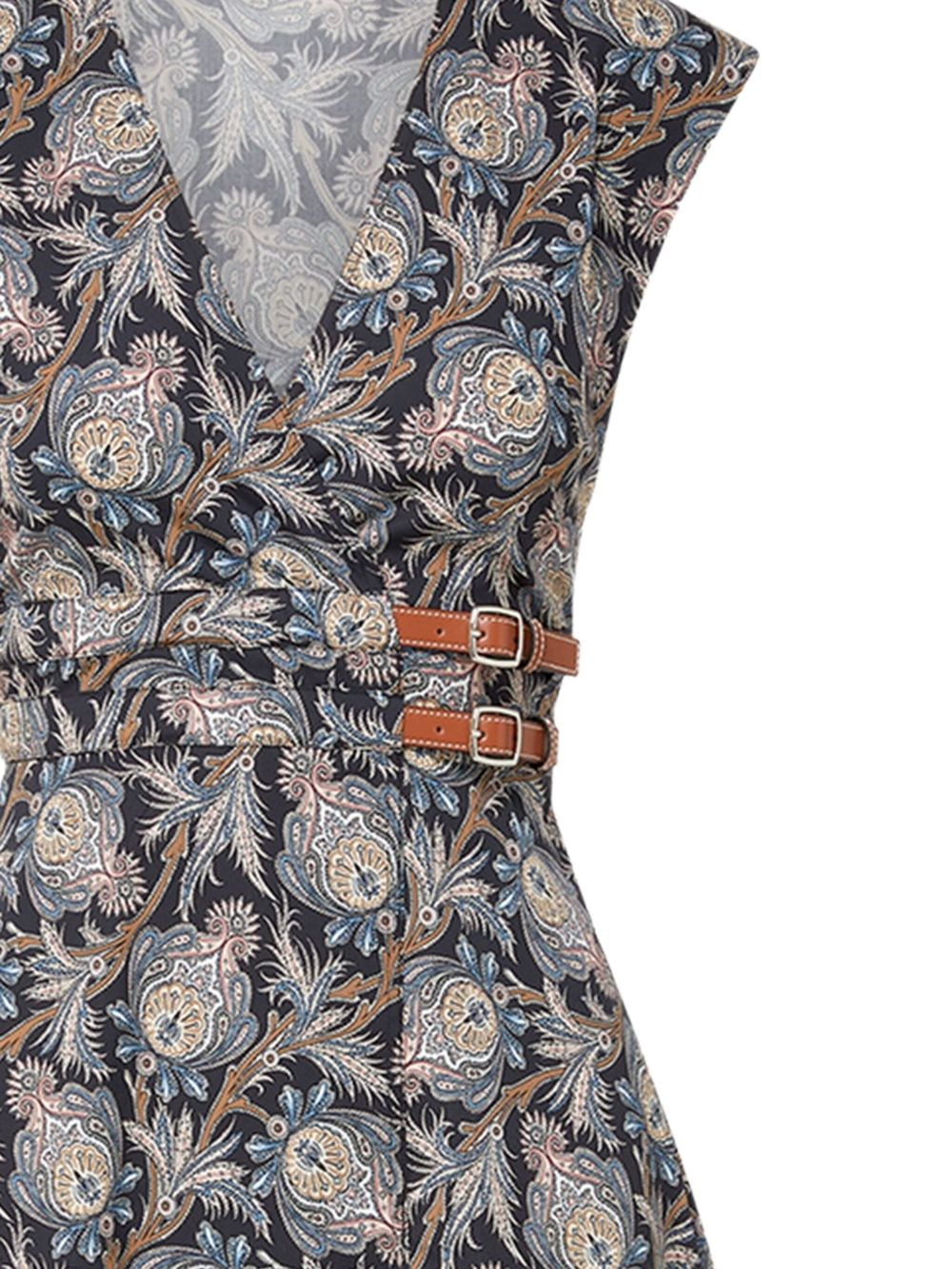 floral-print belted midi dress - 2