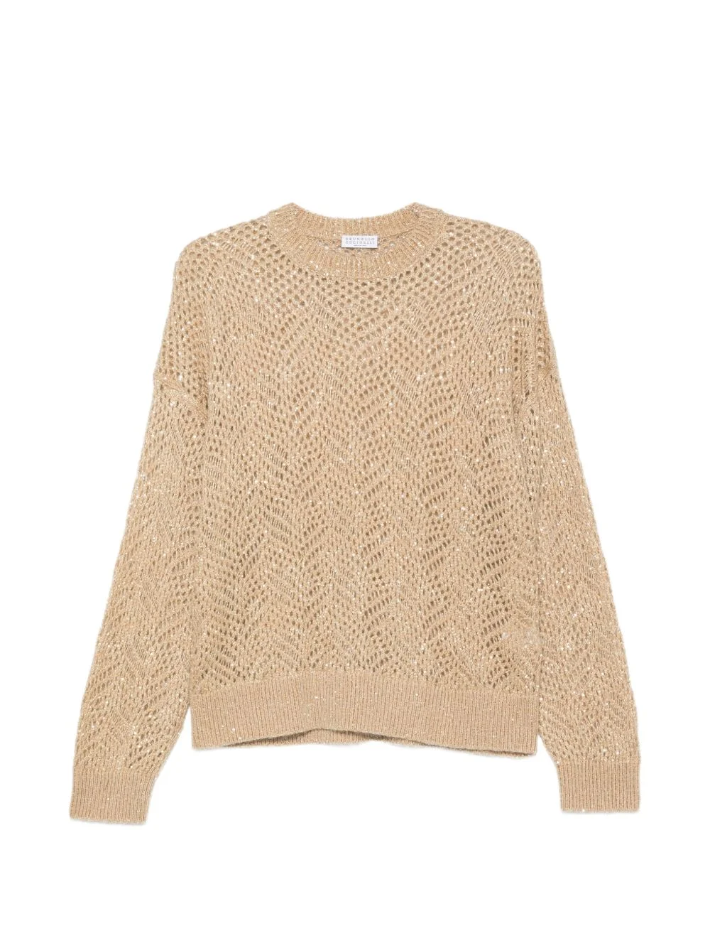 sequin-embellished open-knit sweater - 1