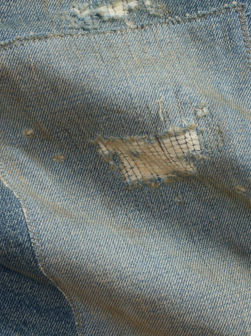 distressed patchwork jeans - 3